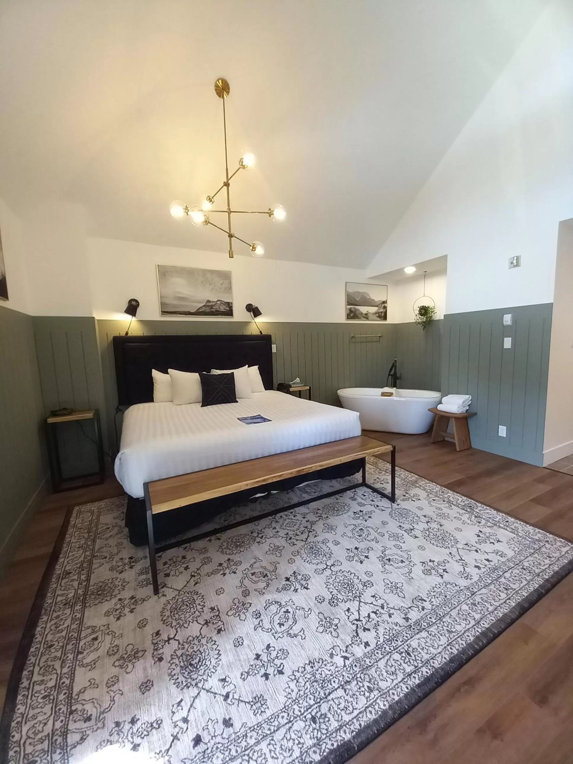 Bed in Waterton Glacier Suites