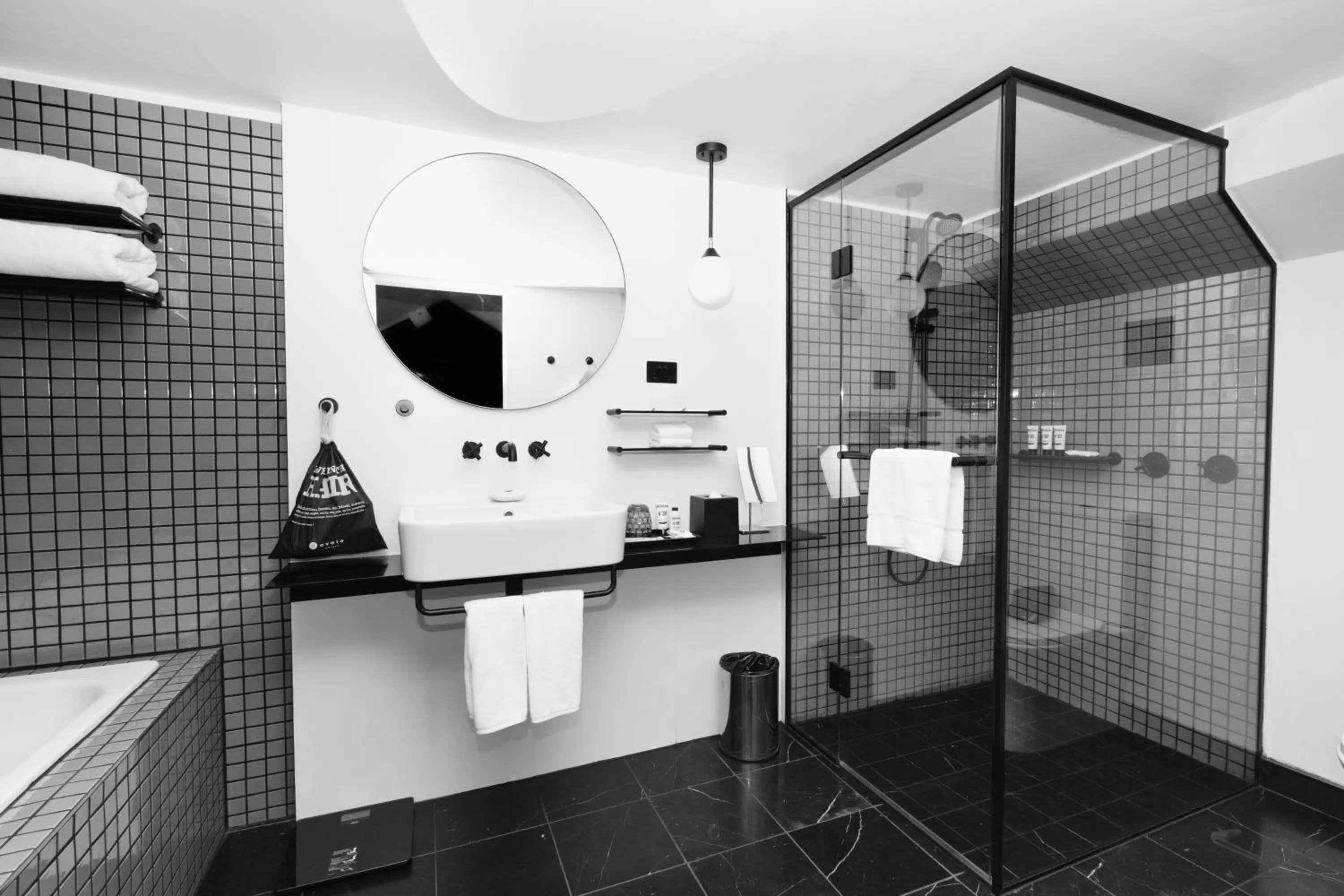 Bathroom in Ovolo Sydney Woolloomooloo, a Wyndham Hotel