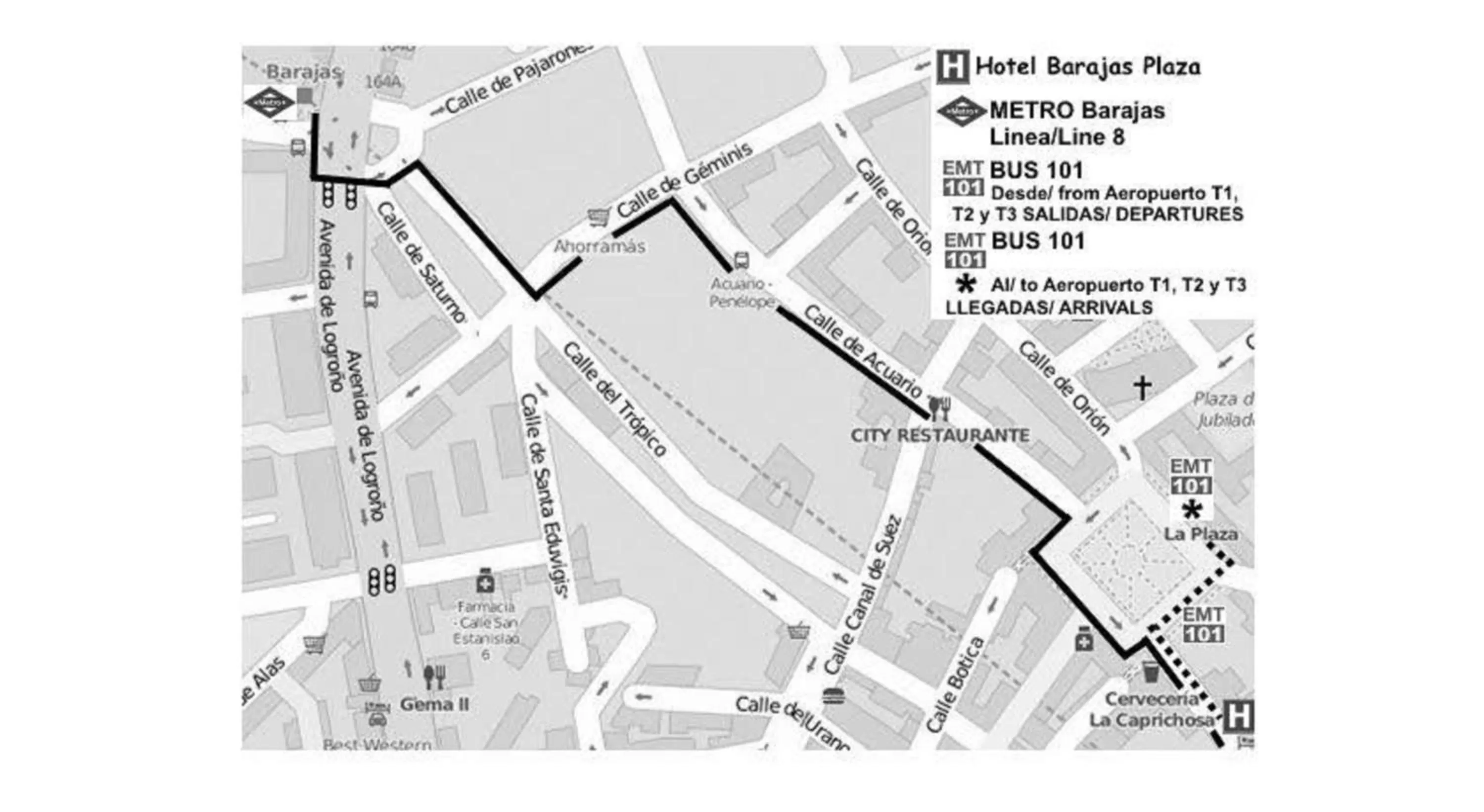 Floor plan in Hotel Barajas Plaza