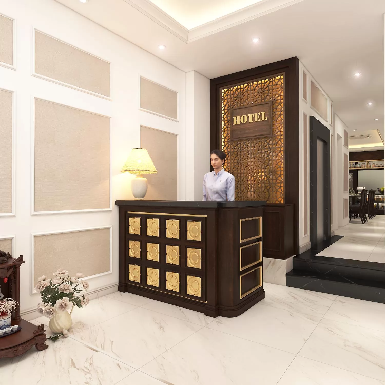 Lobby or reception, Bed in Antique Angel Hotel