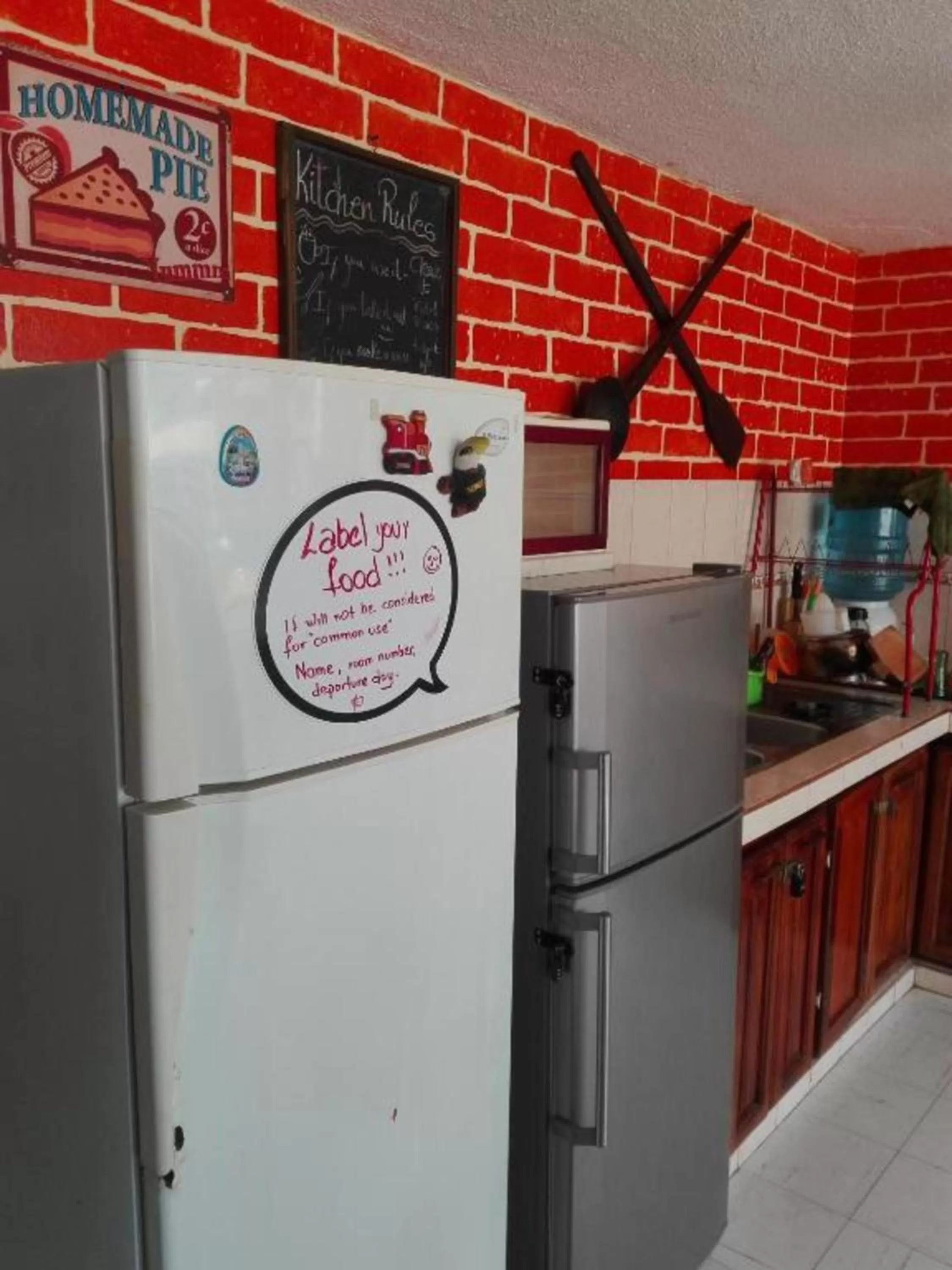 Communal kitchen in Flying Donkey