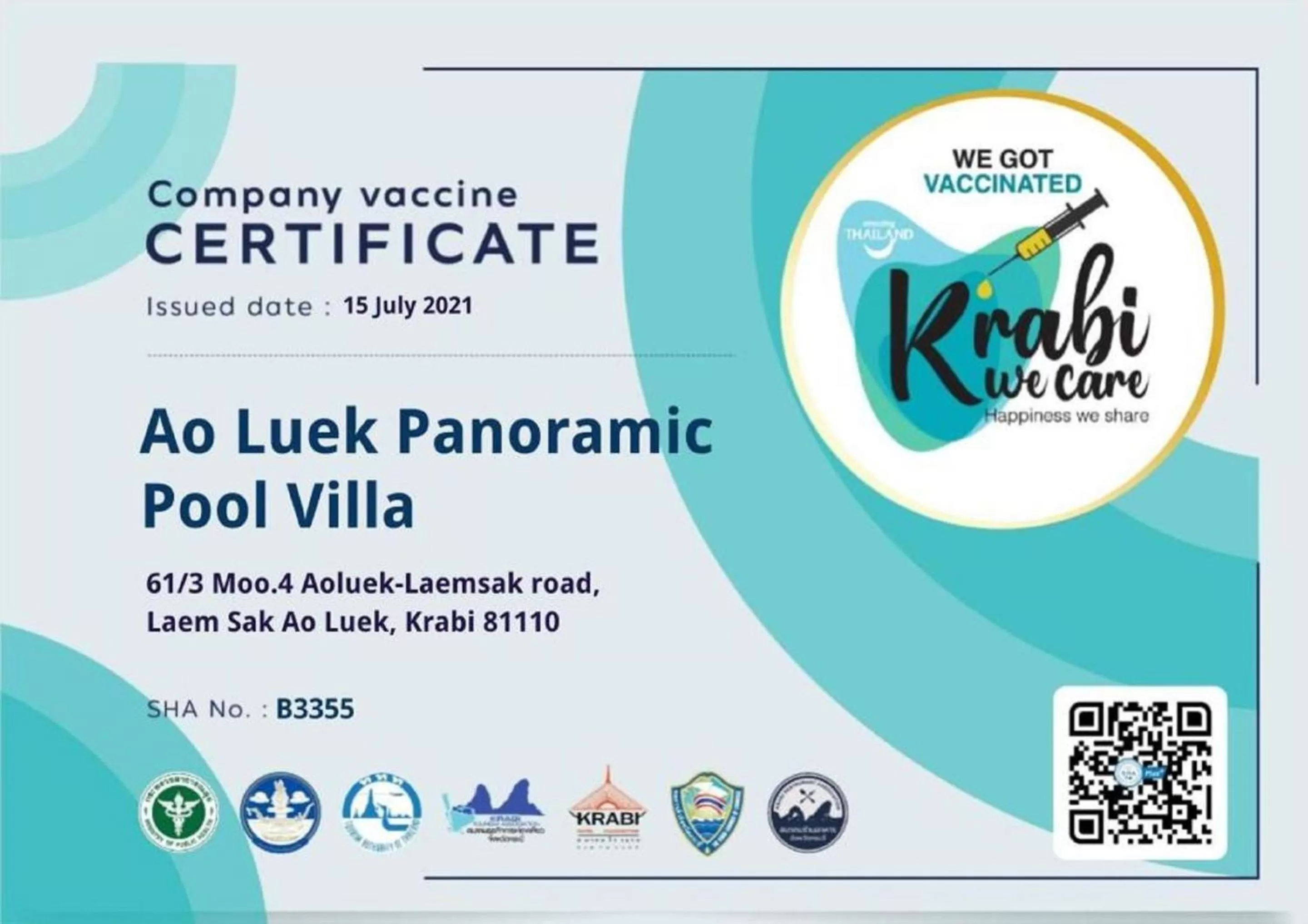 Logo/Certificate/Sign in Ao Luek Panoramic Pool-SHA Plus