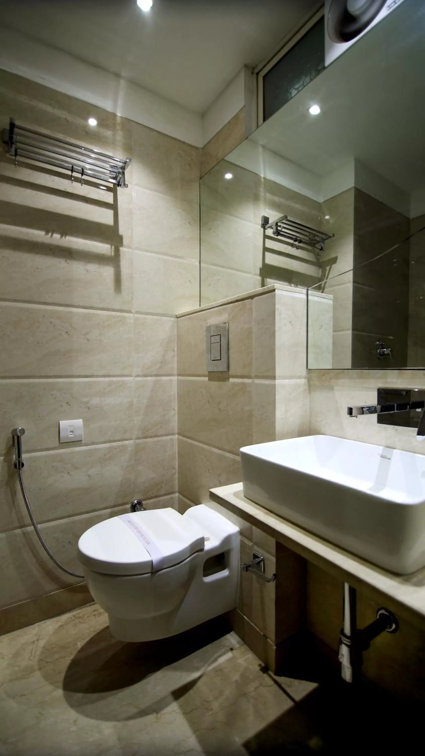 Bathroom in Hotel The Prime Balaji Deluxe, City Centre, With Free Airport Pickup