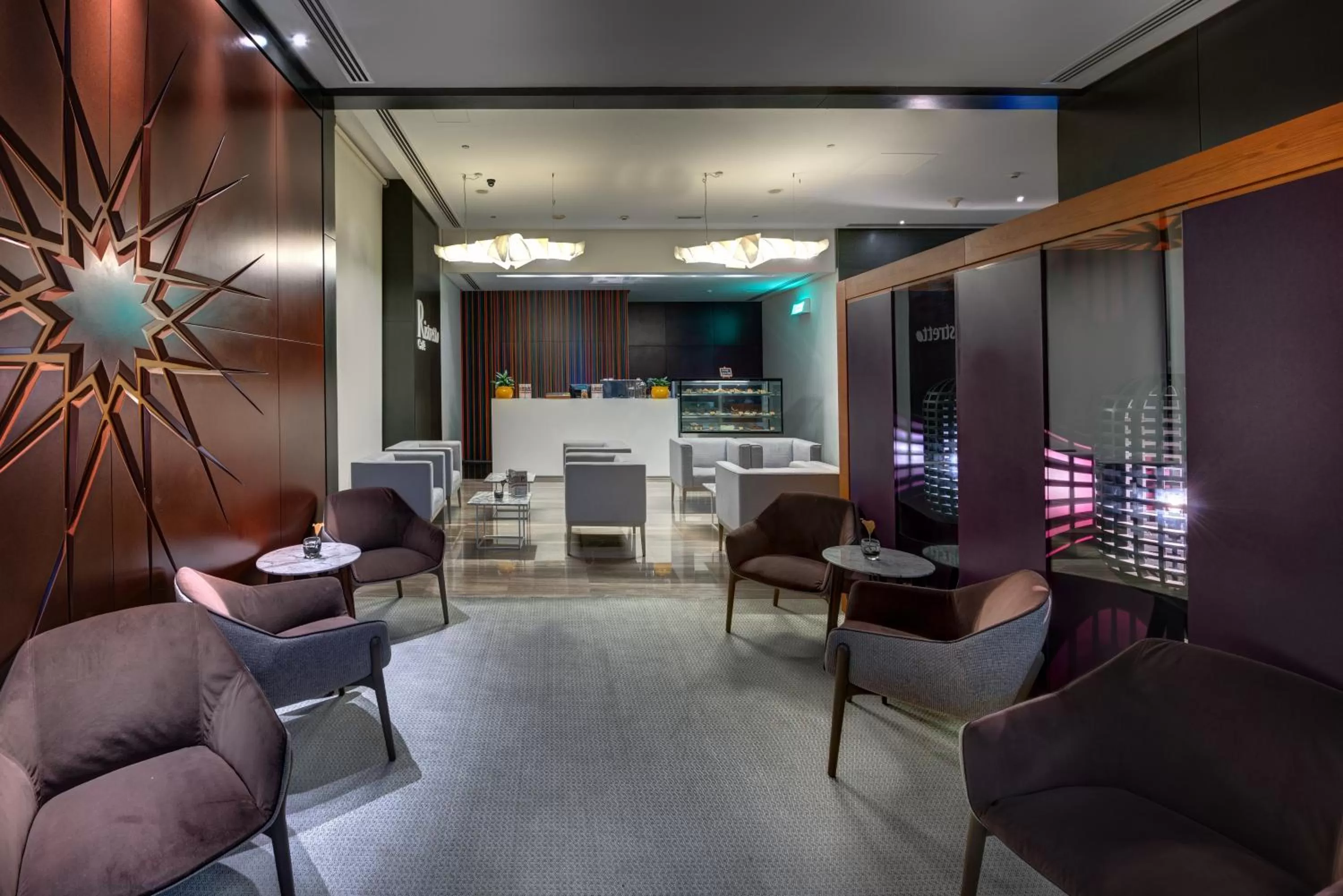 Seating area in The Act Hotel Sharjah