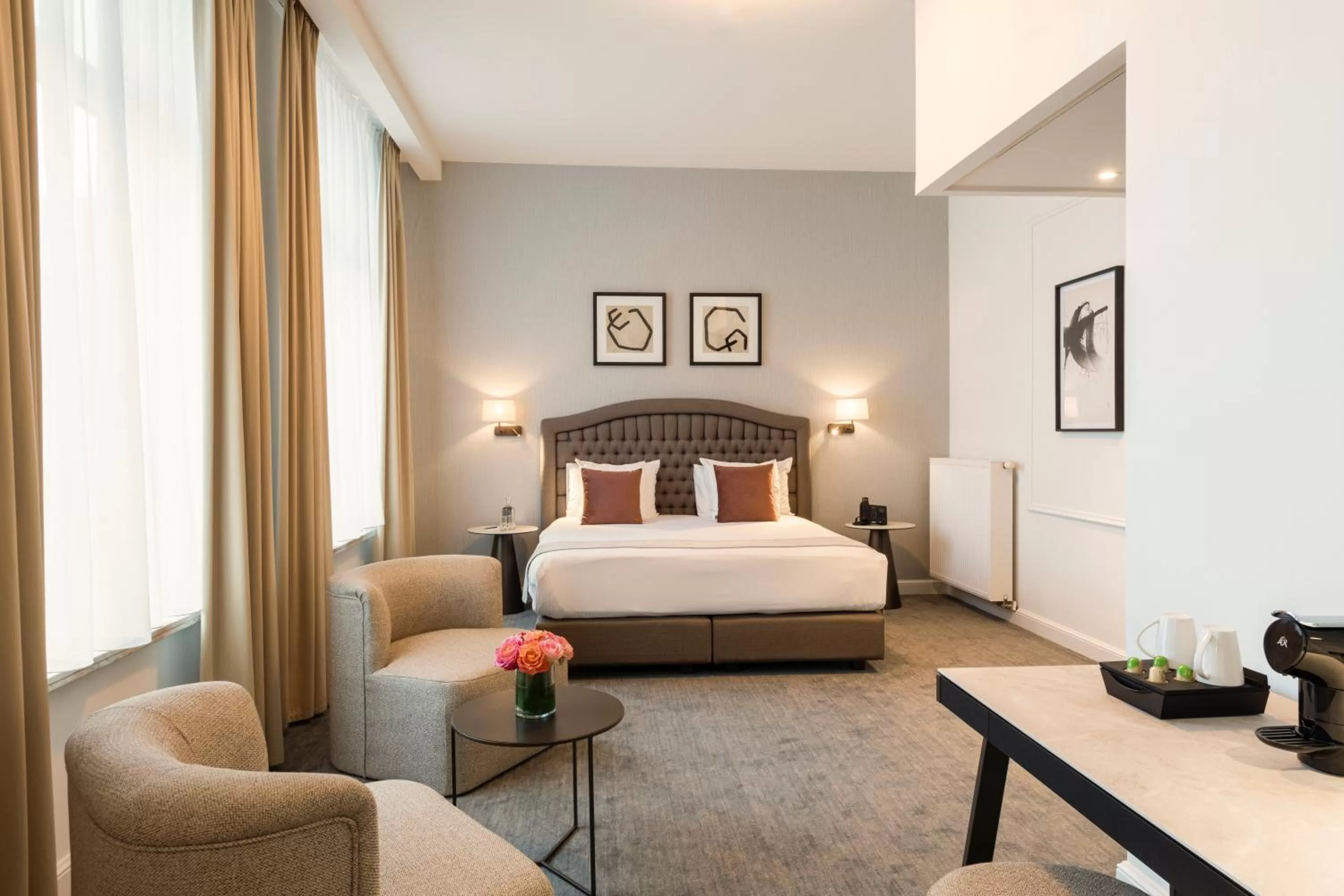 Bedroom, Bed in Dukes' Academie Brugge - by Dukes' Hotel Collection