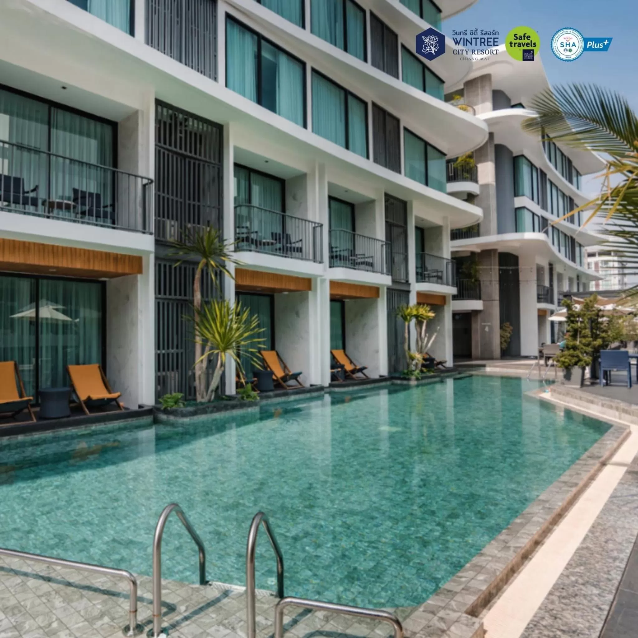 Pool view in Wintree City Resort Chiang Mai