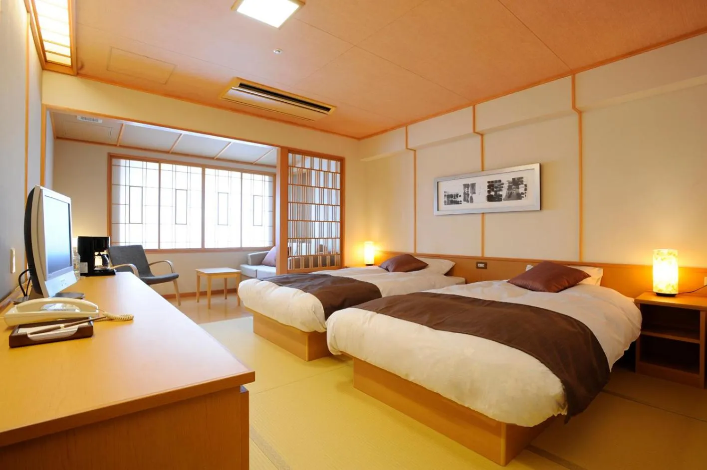 Bed in Hotel Taisetsu Onsen&Canyon Resort
