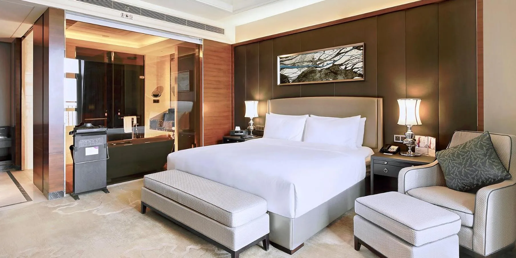 Photo of the whole room, Bed in Crowne Plaza Tianjin Jinnan by IHG