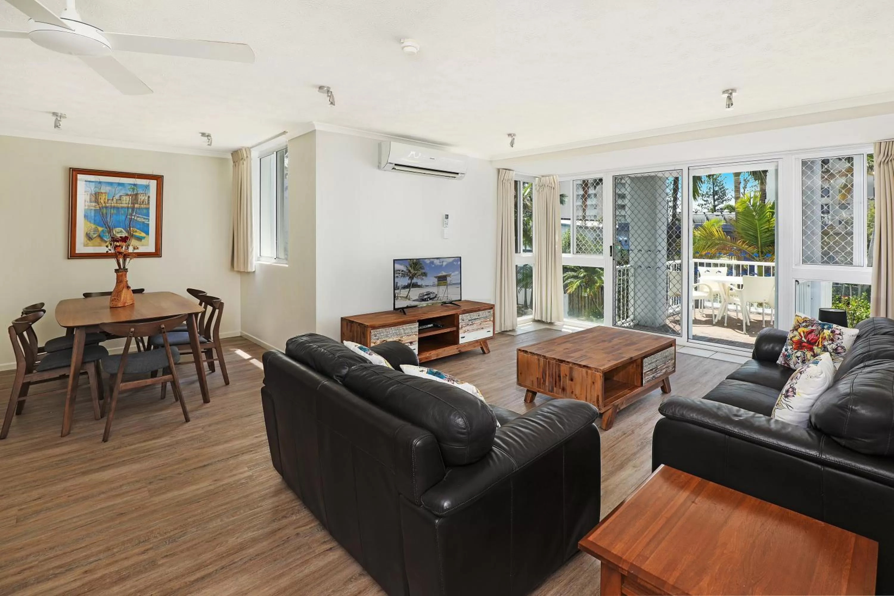 Living room in The Bay Apartments Coolangatta