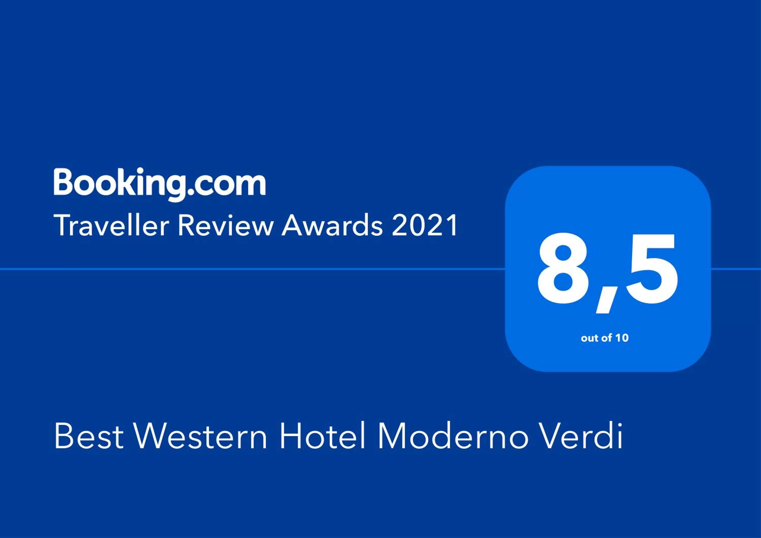 Certificate/Award in Best Western Hotel Moderno Verdi