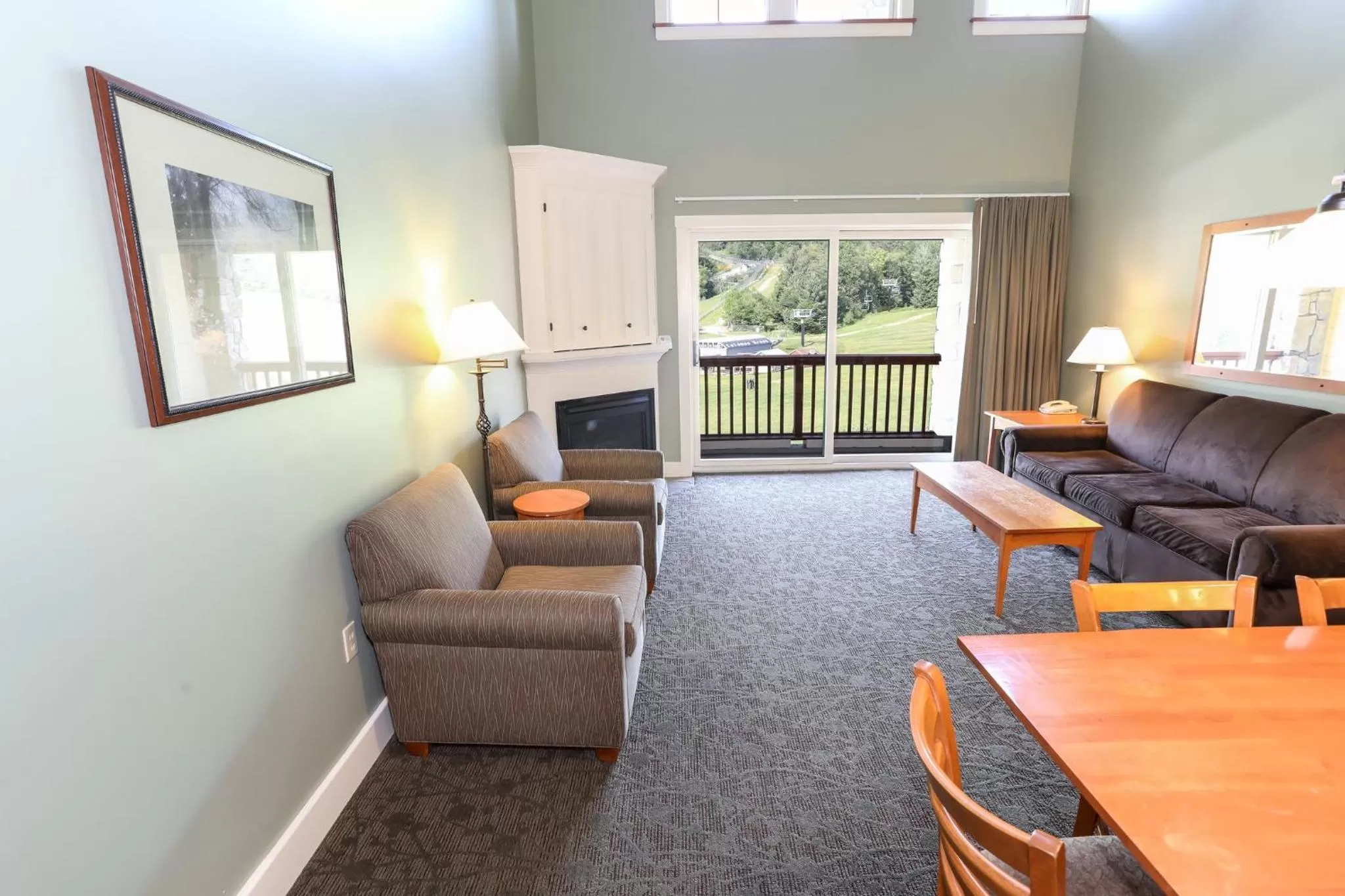 Living room in Jackson Gore Village on Okemo Mountain