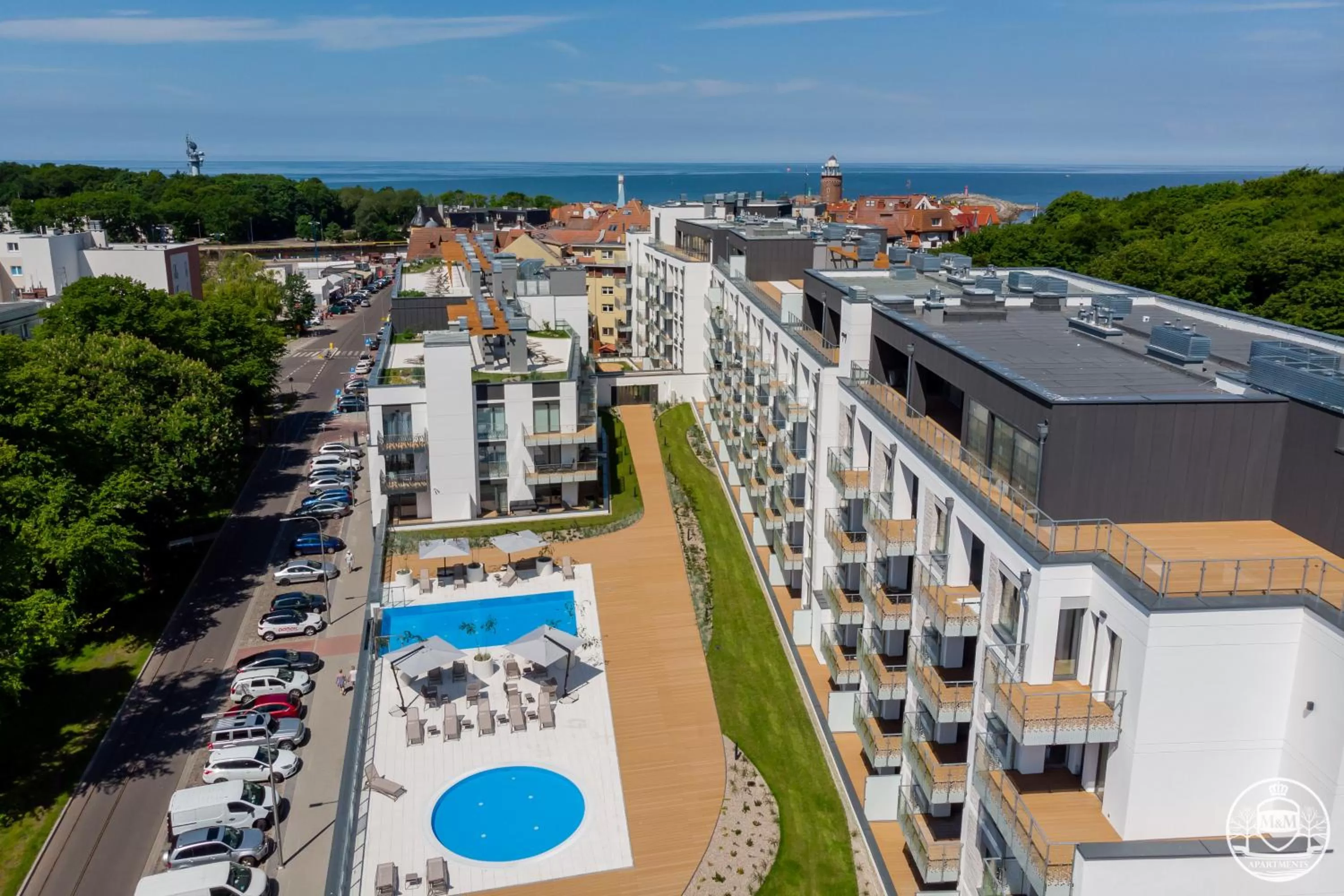 Bird's eye view, Pool View in Nadmorskie Tarasy - Apartments M&M