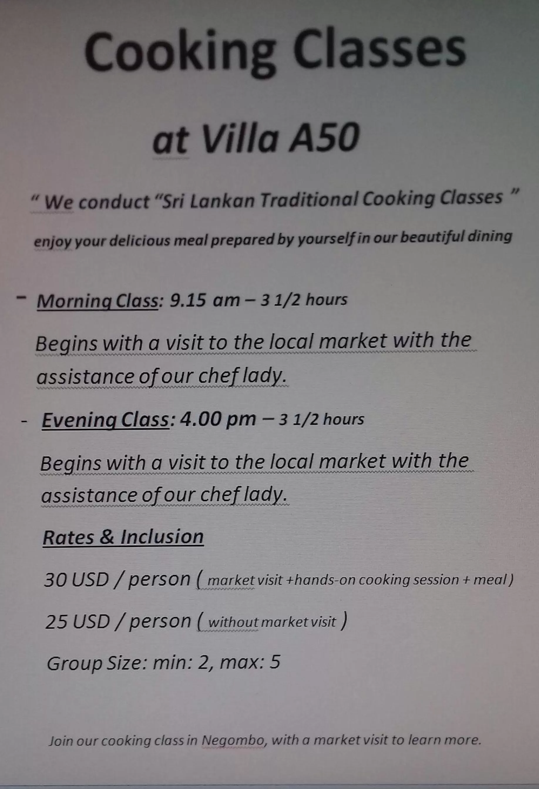 Area and facilities in Villa A50