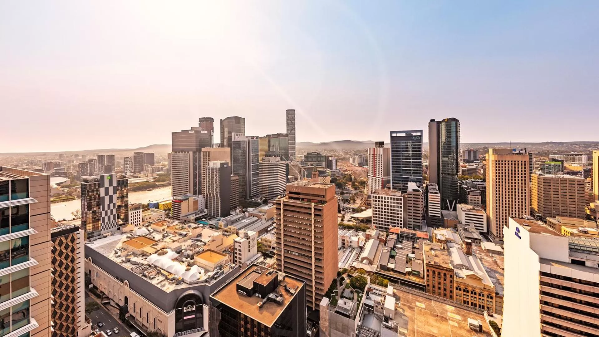 City view in Oaks Brisbane on Charlotte Suites