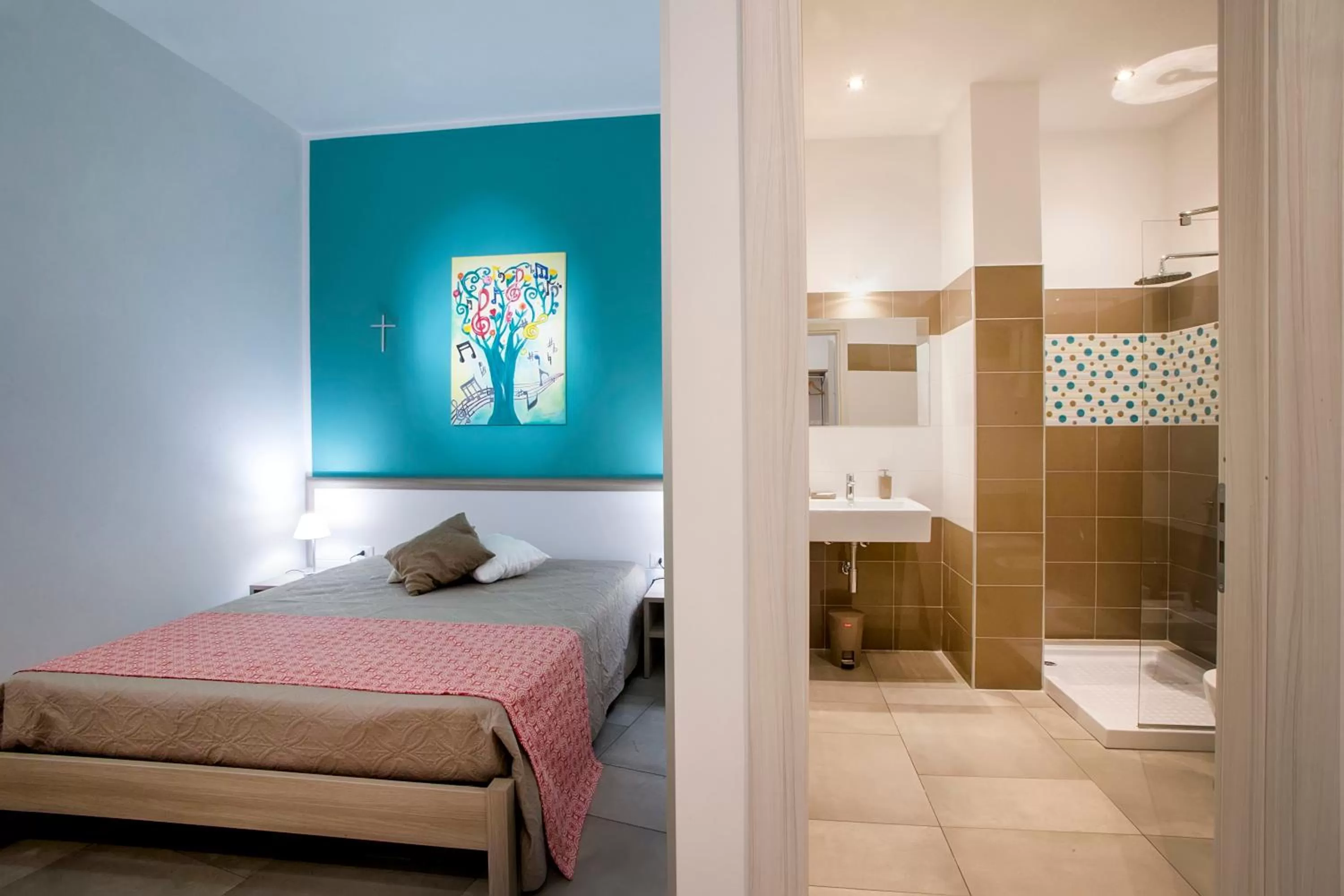 Bathroom, Bed in La Rocca Scavata