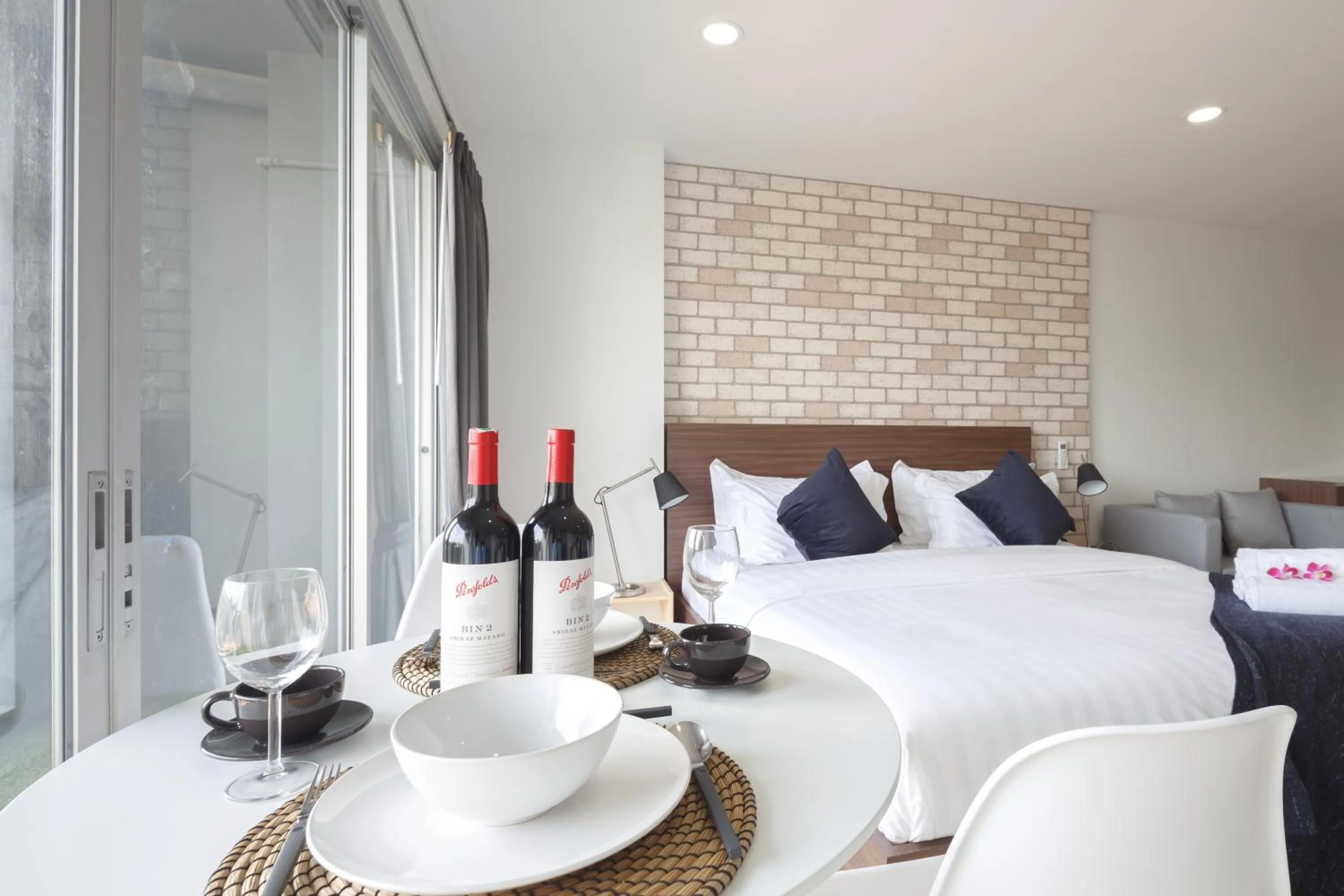 Decorative detail, Bed in Q Space Residence