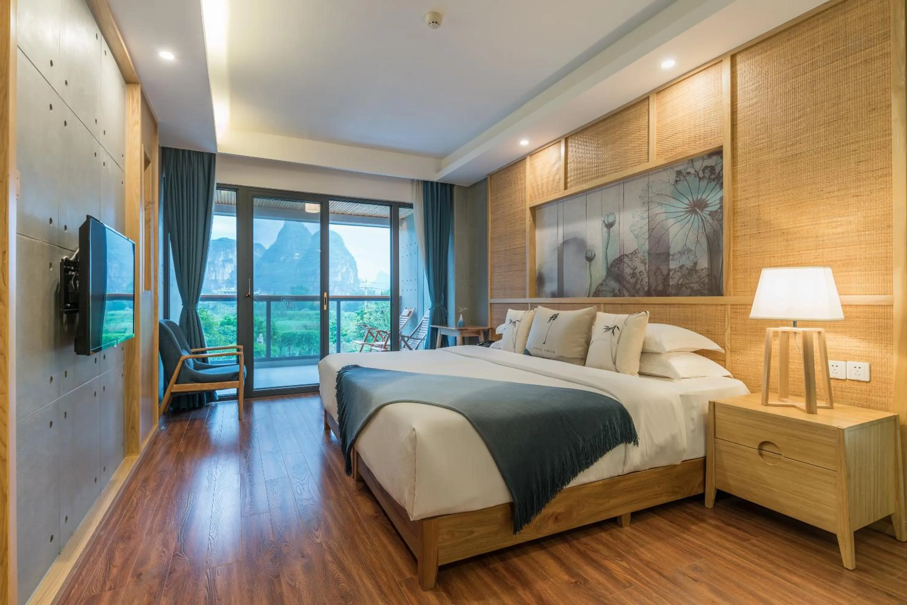 Double Room with Balcony free afternoon tea available in Yangshuo Zen Garden Resort