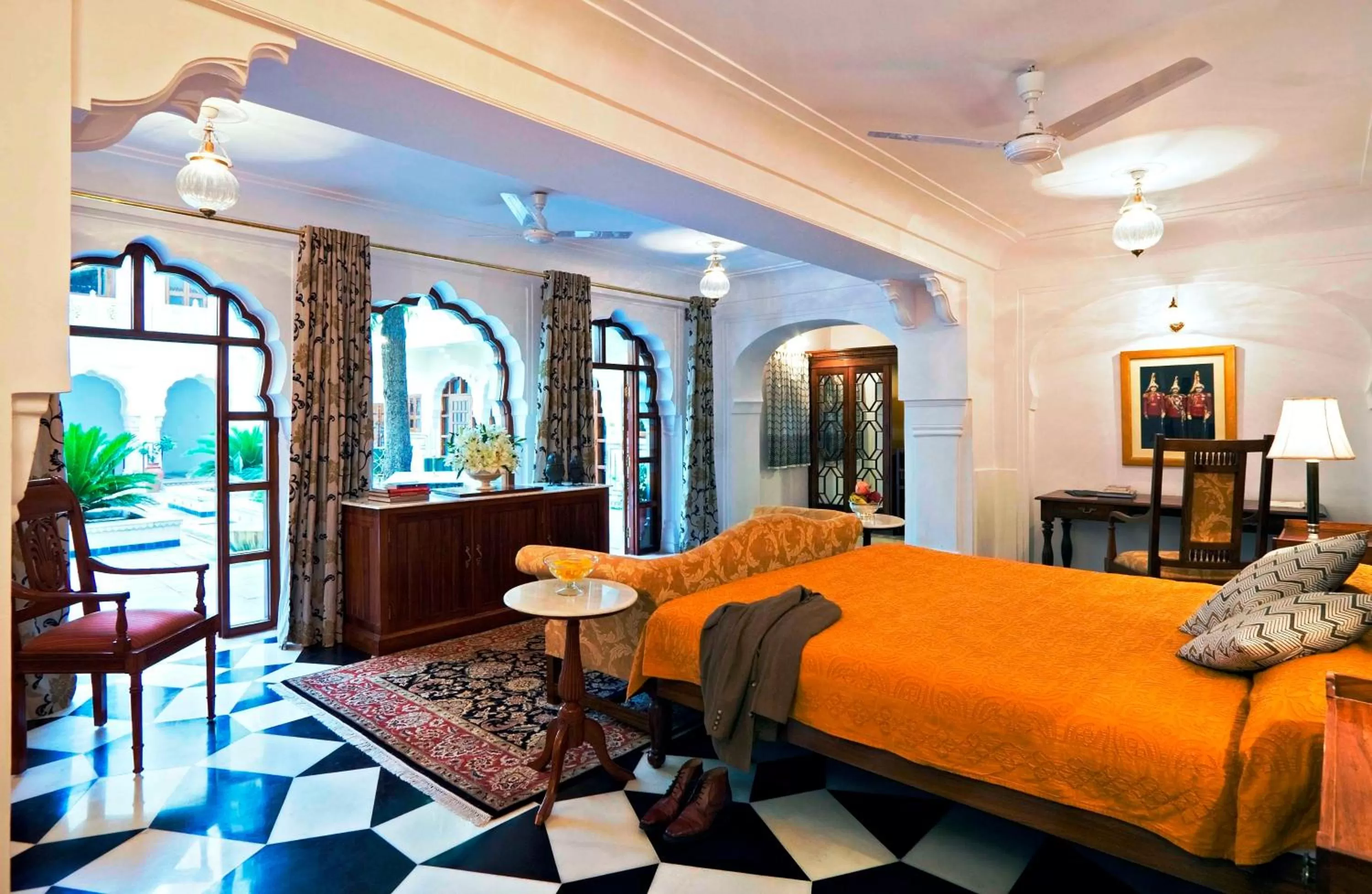 Bedroom, Bed in Samode Haveli