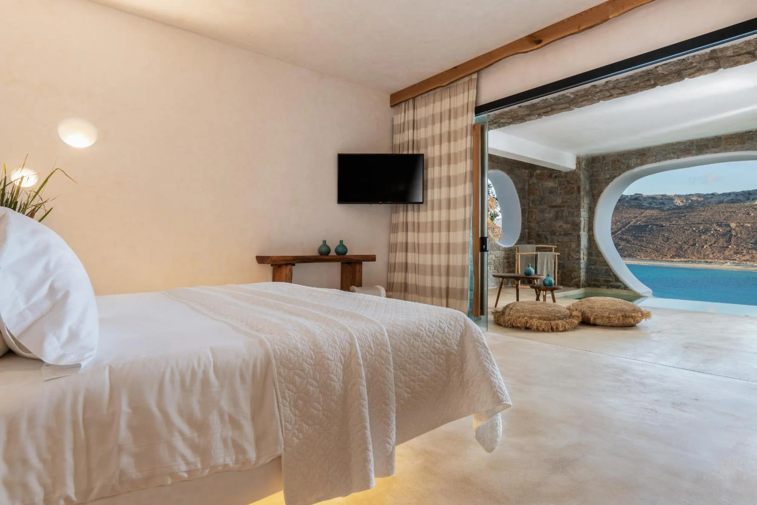 Bed in Panormos Village Hotel