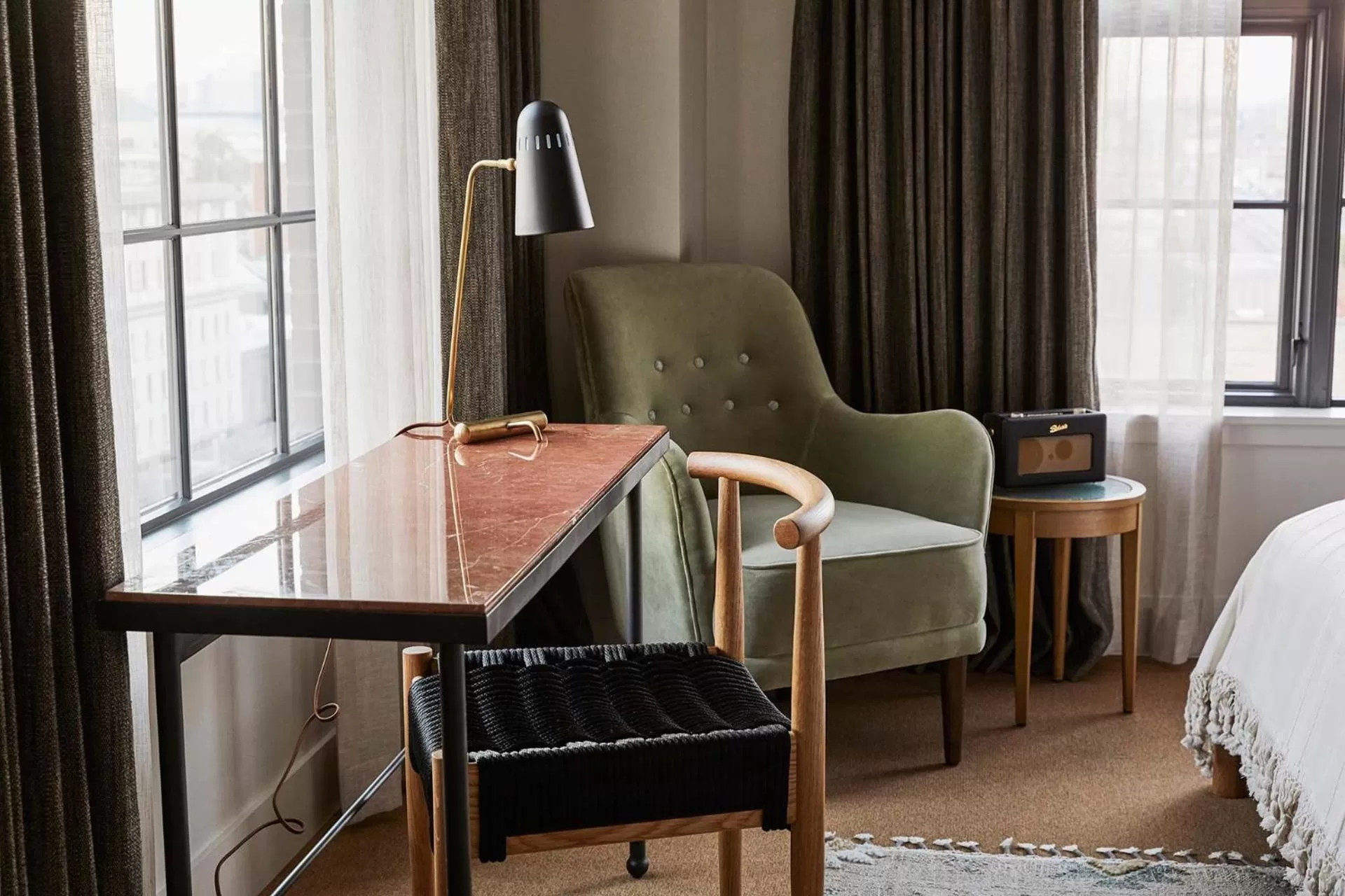 Seating area, Bed in The Hoxton, Portland