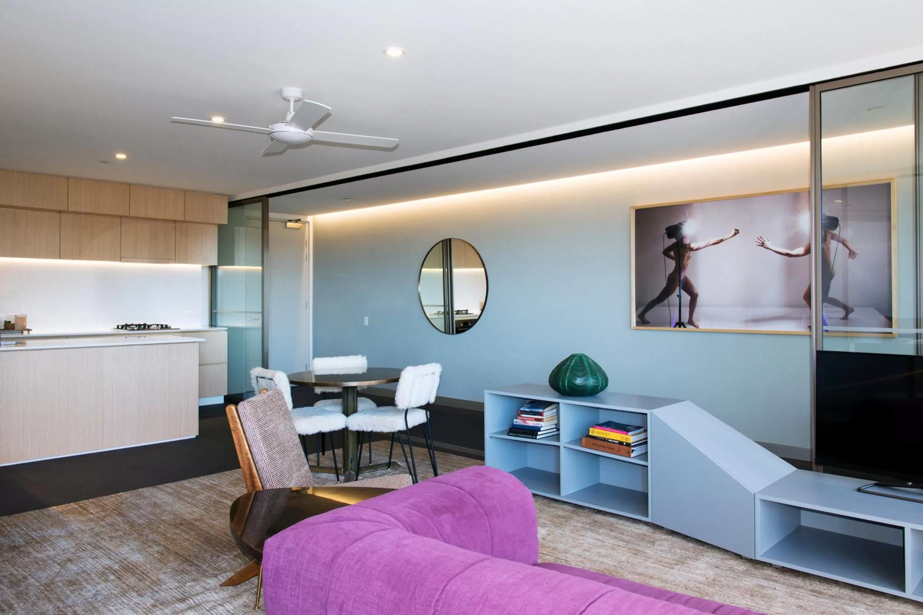 Communal lounge/ TV room in Nishi Apartments Eco Living by Ovolo