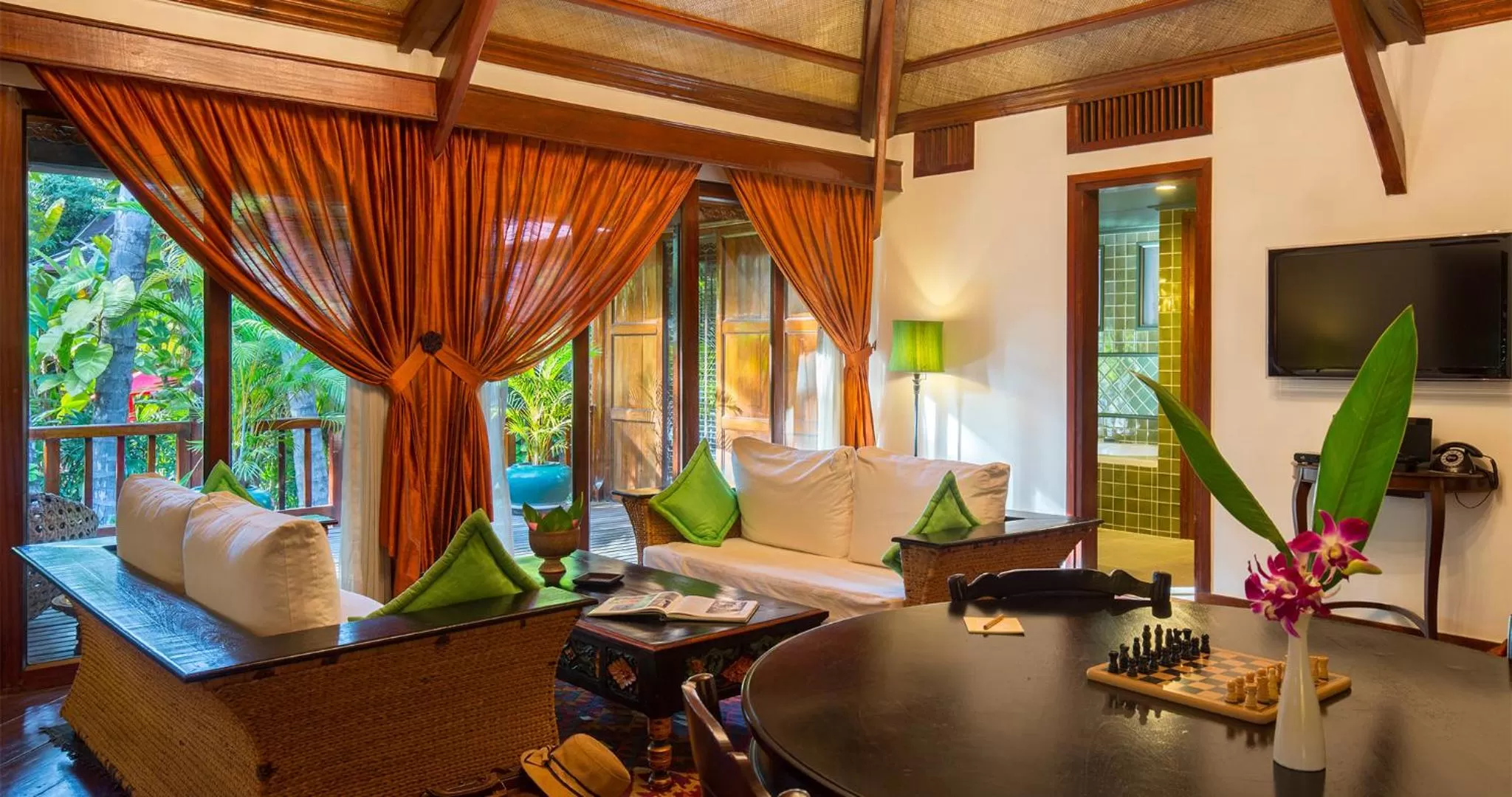 Communal lounge/ TV room in Angkor Village Hotel - Small Luxury Hotels of the World