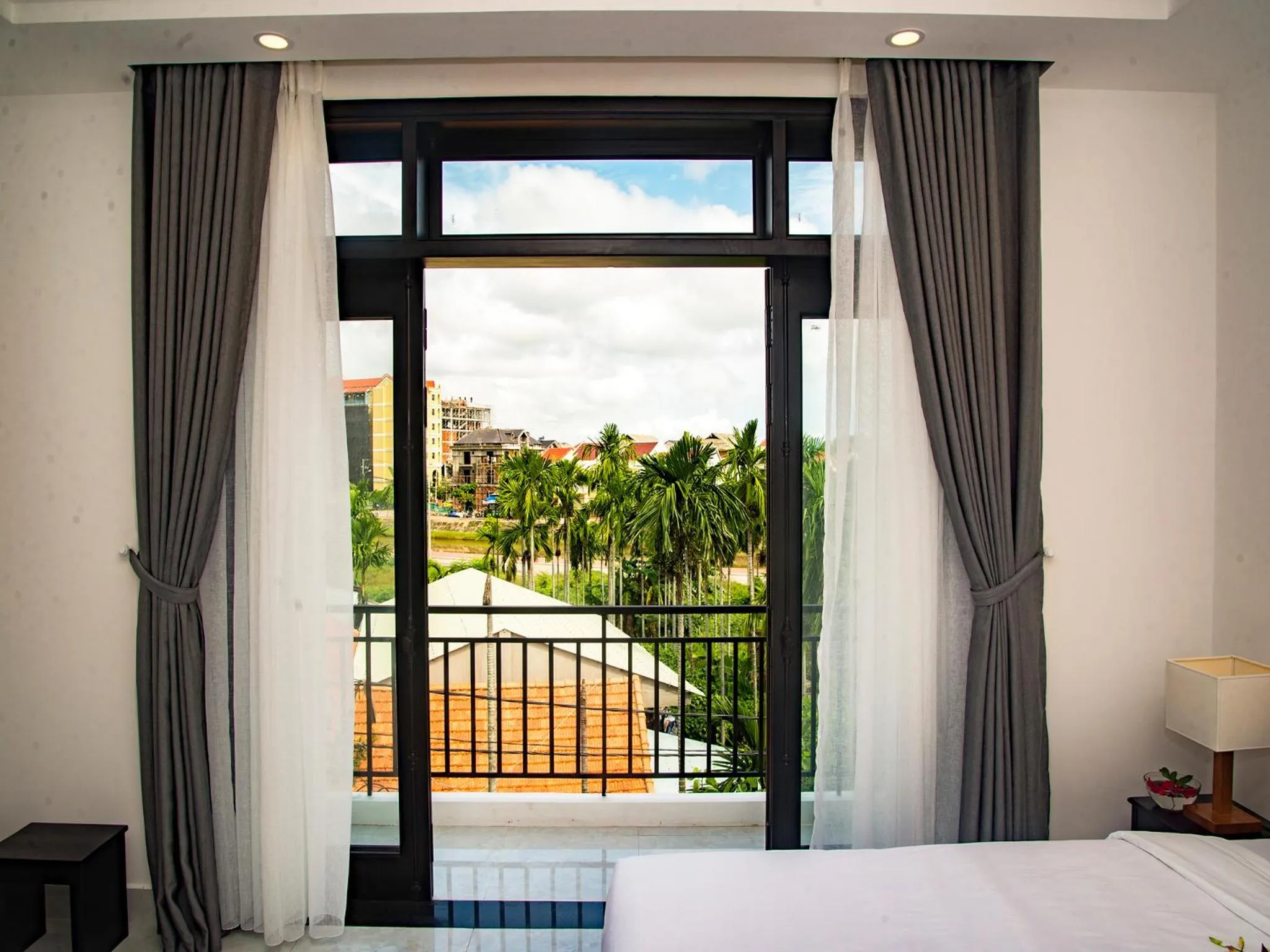 Balcony/Terrace, Bed in Flamingo Villa Homestay - Big Rooms with Balcony - Close to Hoi An Old Town 200m & Temple Bridge - Large Outside Pool for Sun Bathing