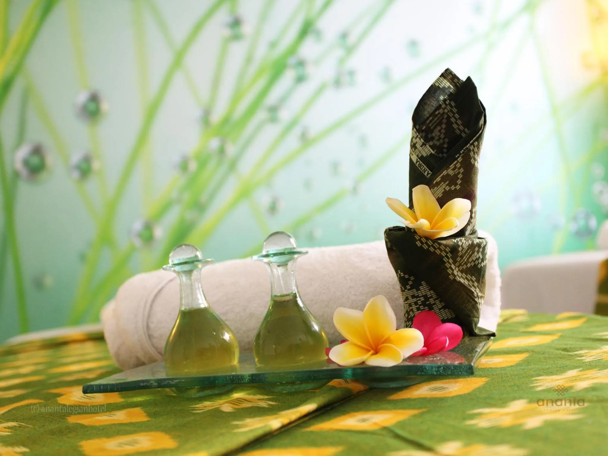 Text overlay in Ananta Legian Hotel