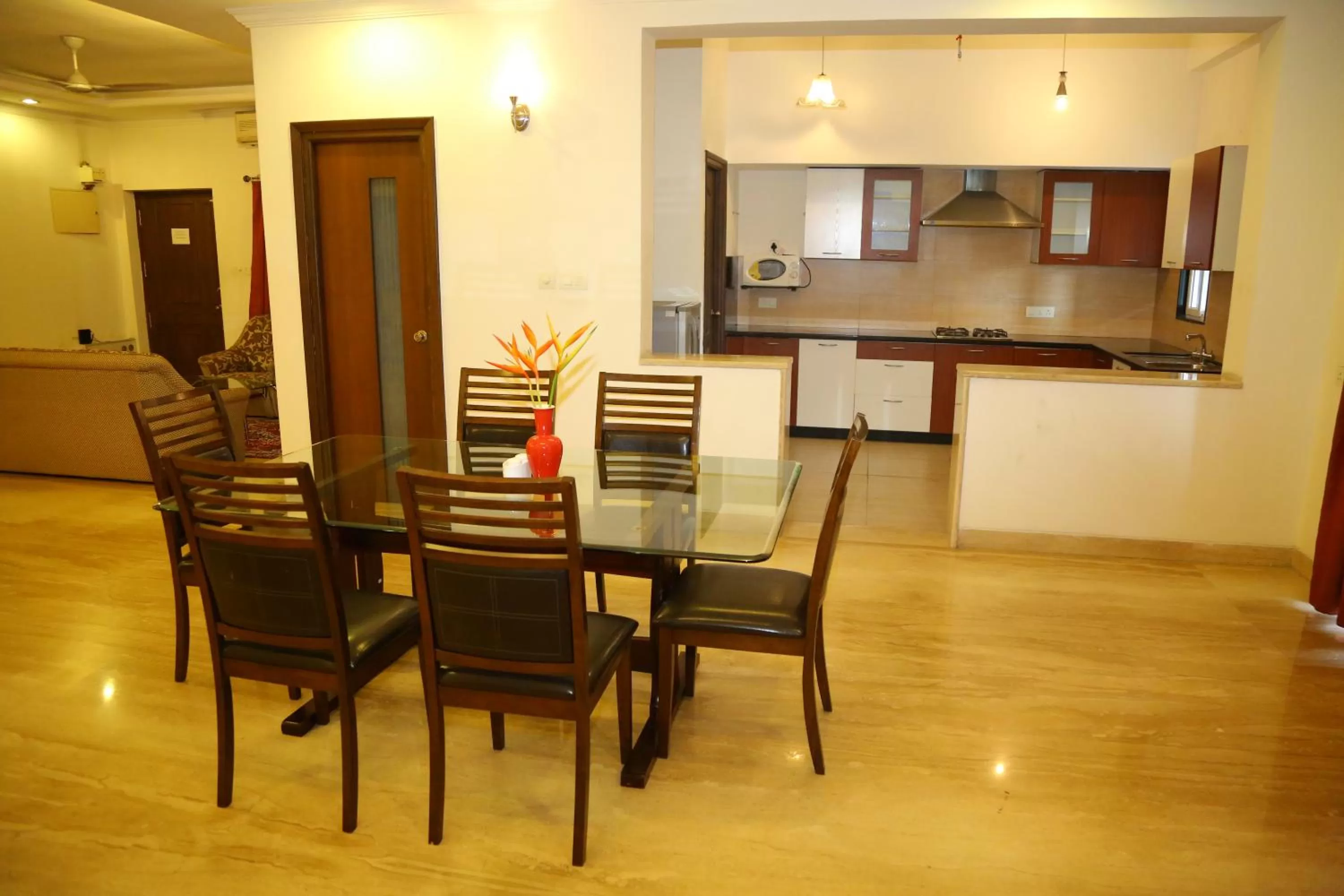 Kitchen or kitchenette in Swan Suites Madhapur