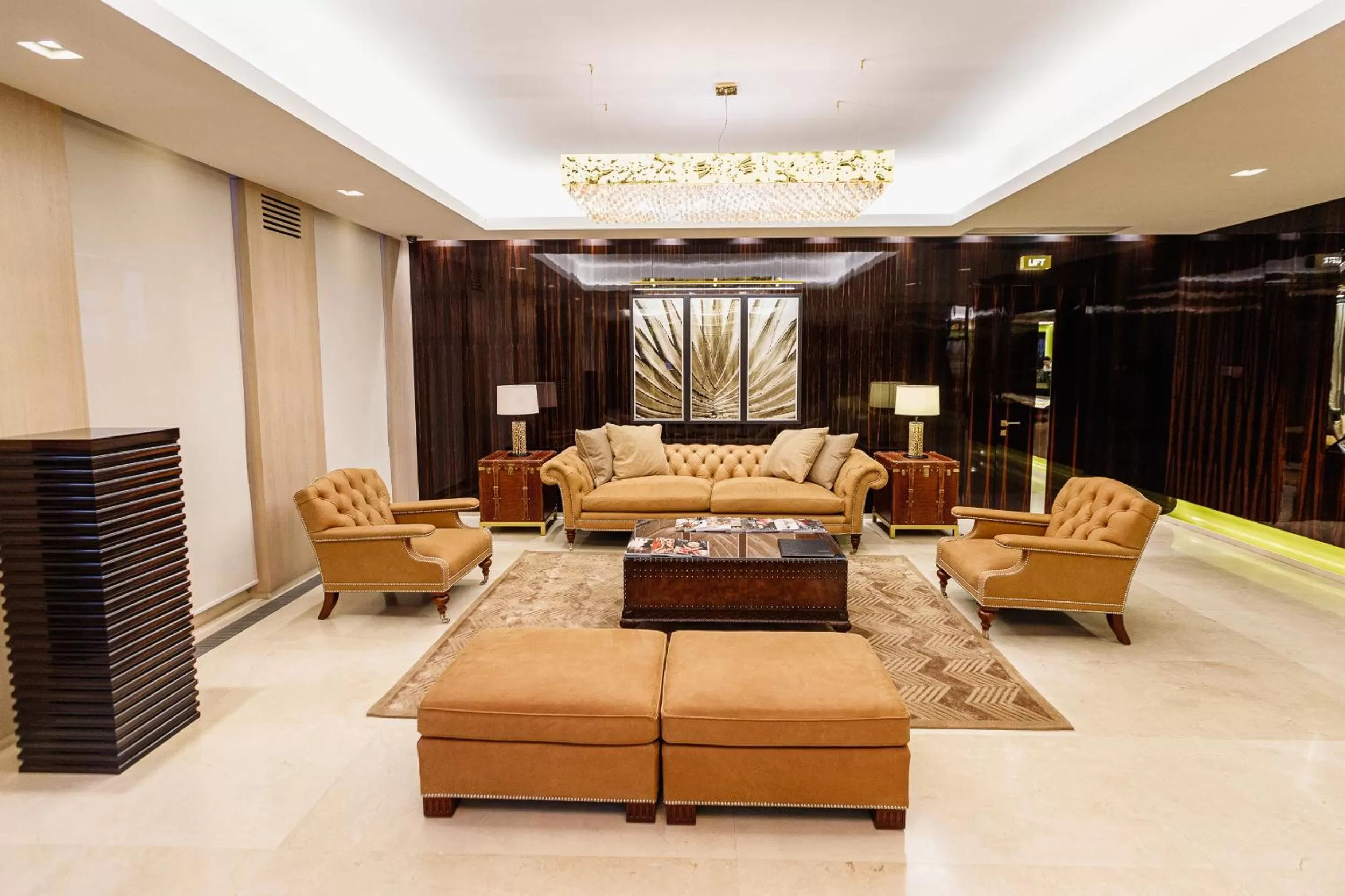 Seating area in SOHO boutique hotel