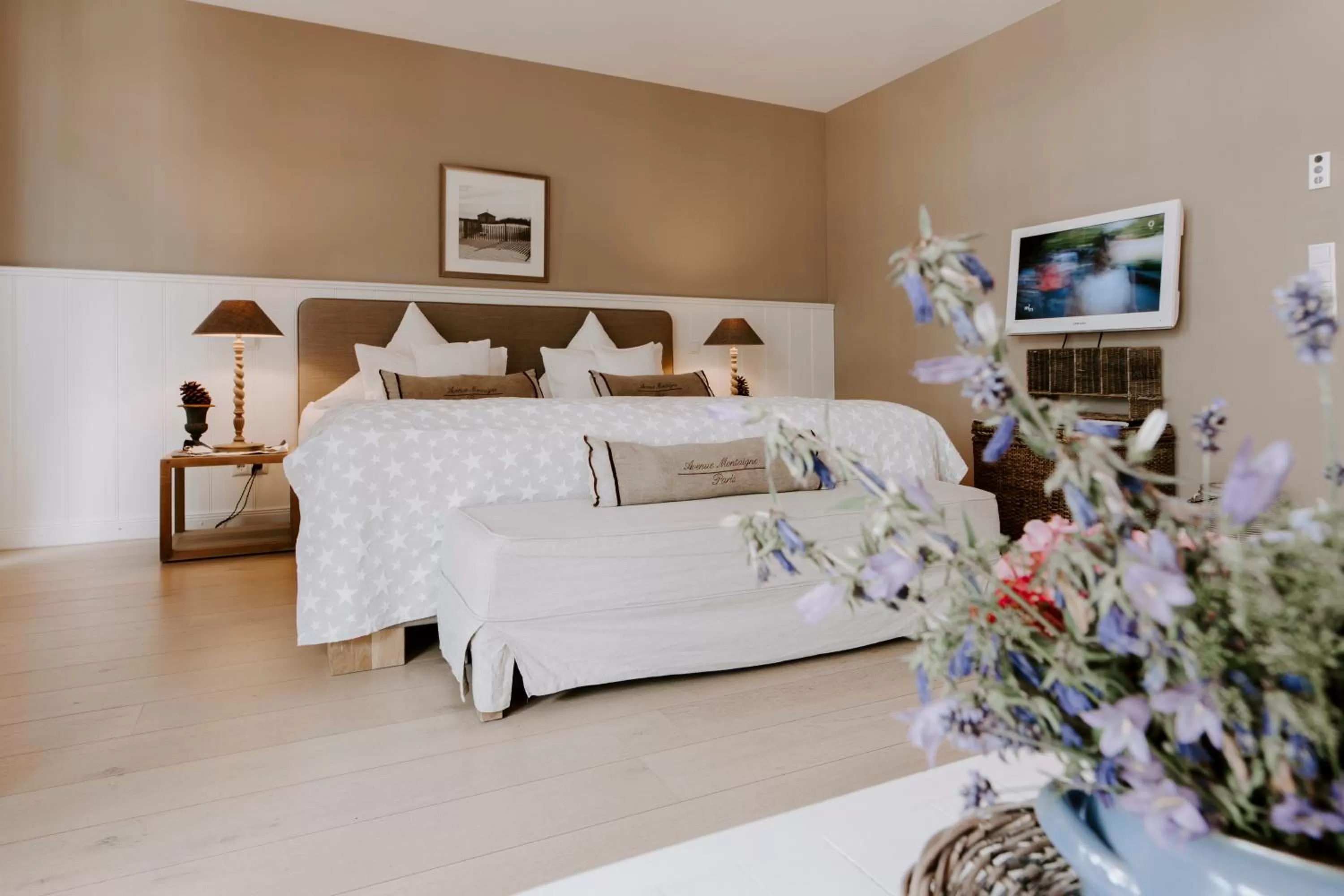 Decorative detail, Bed in StrandHotel Seeblick, Ostseebad Heikendorf