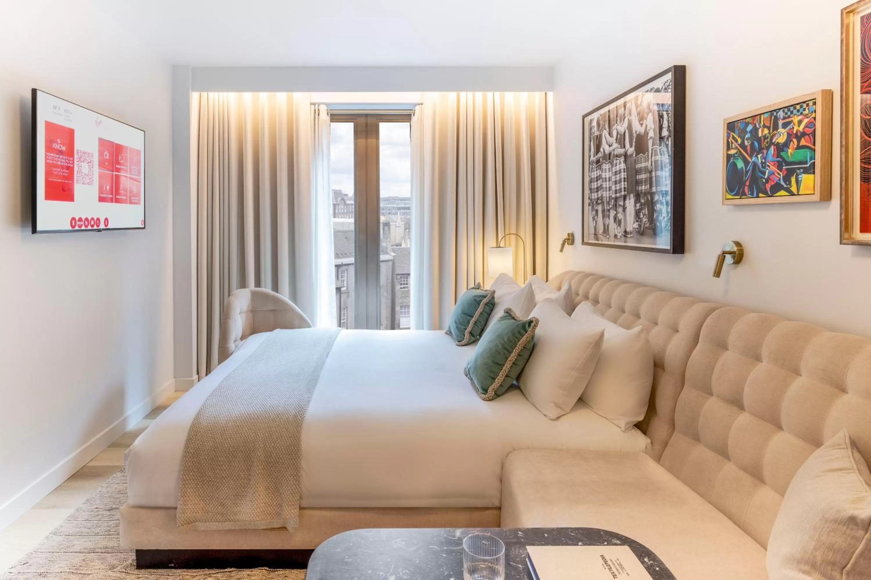 Bed in Virgin Hotels Edinburgh