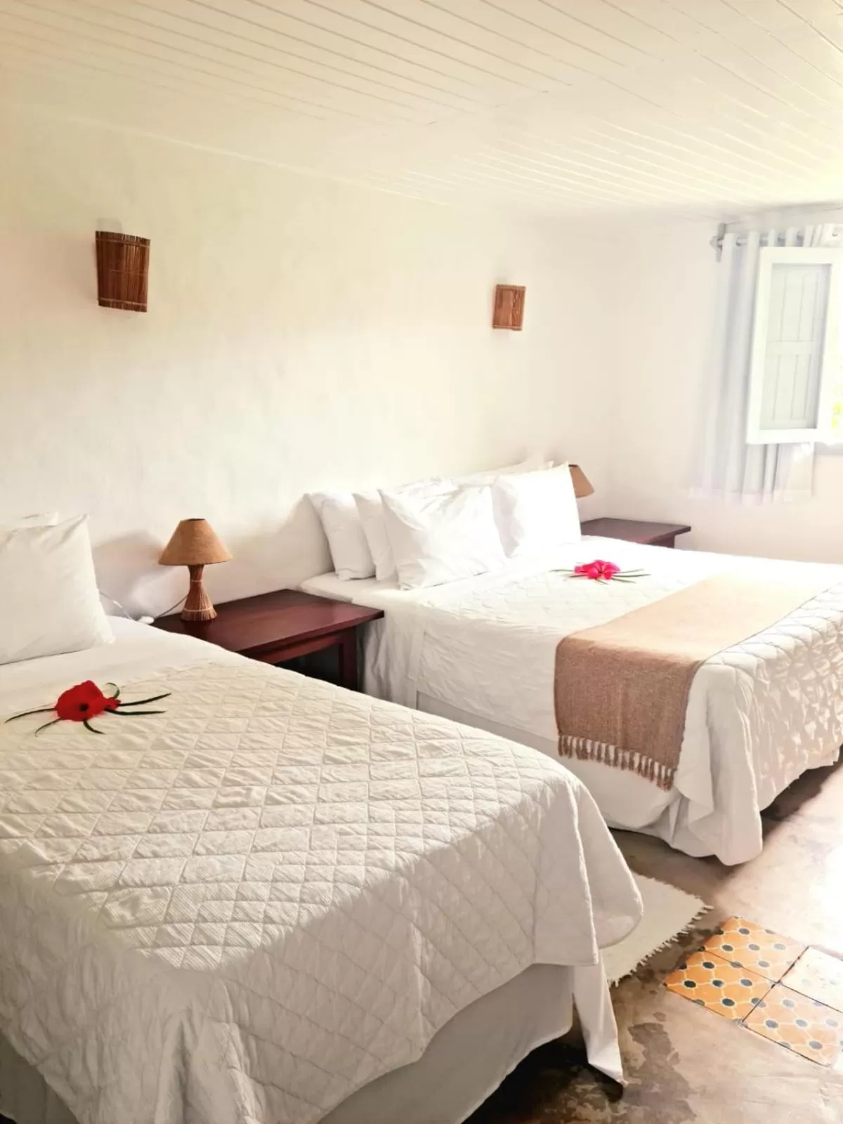 Bed in Pousada Aldeia Beijupirá