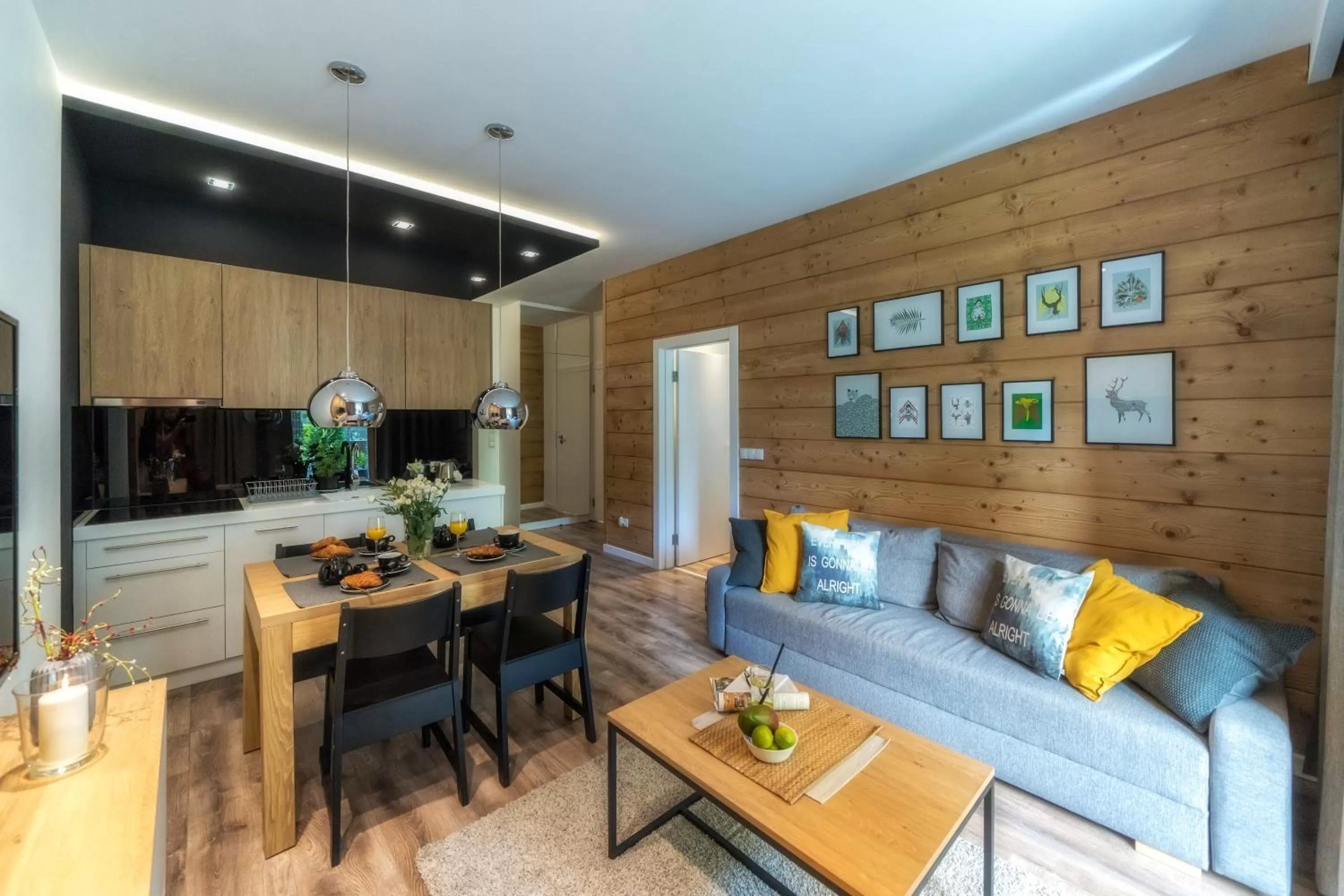 Kitchen or kitchenette in Aparthotel Giewont