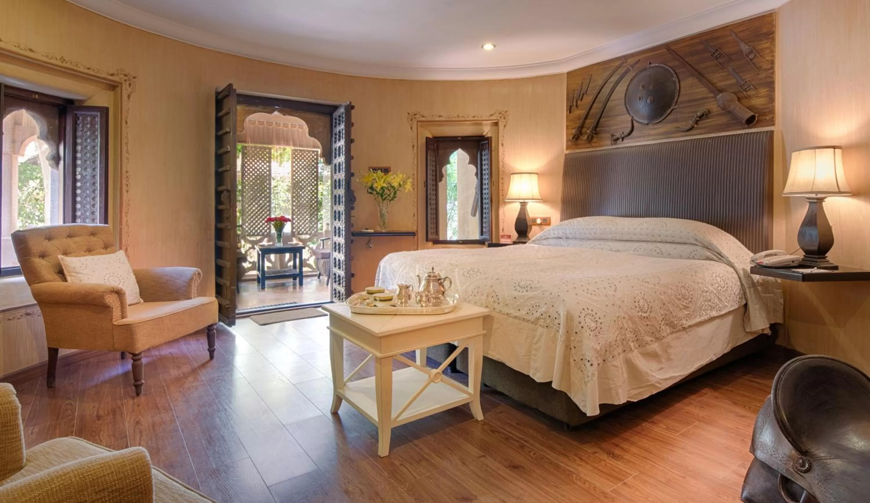 Photo of the whole room, Bed in Ajit Bhawan - A Palace Resort