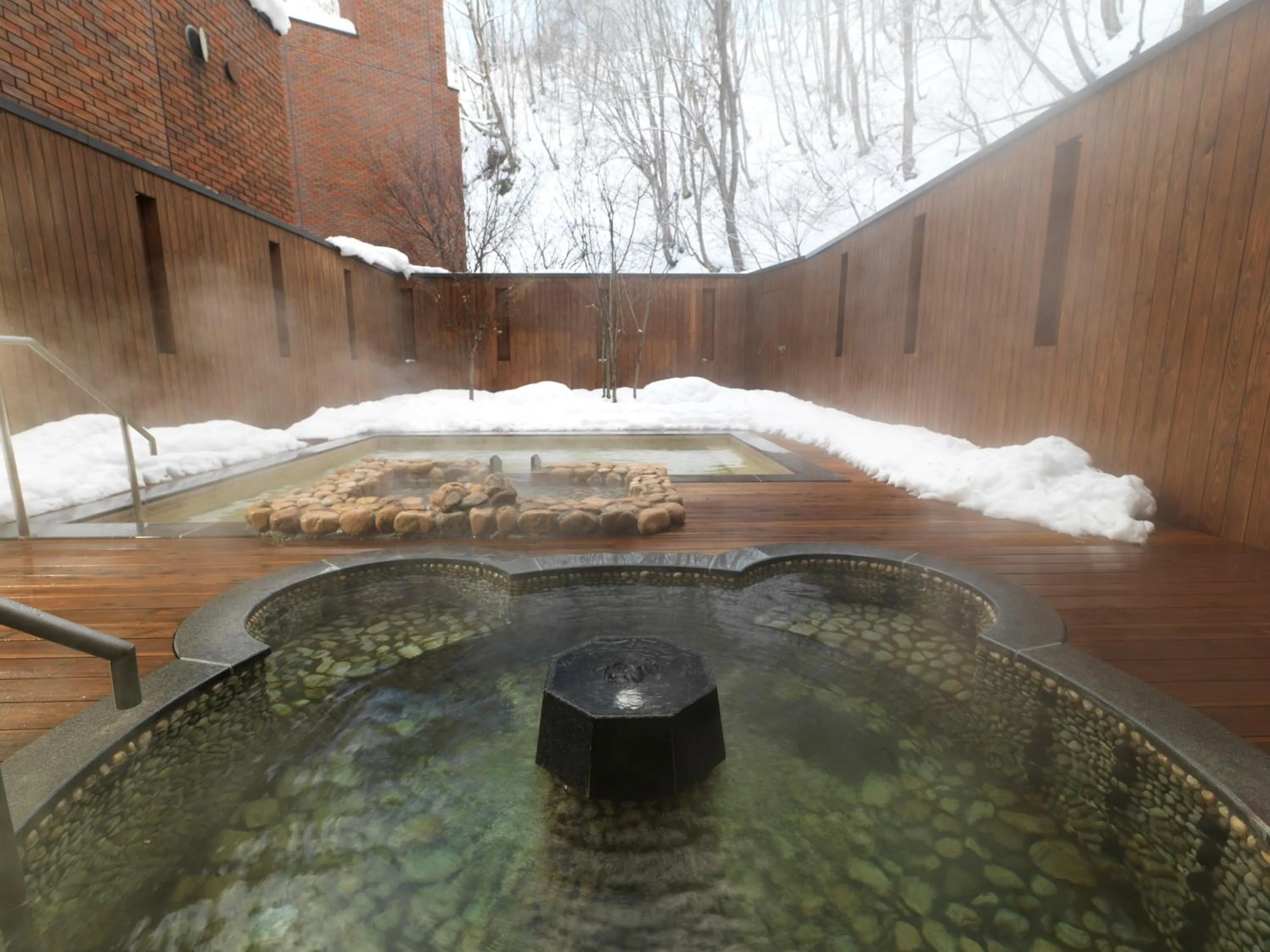 Hot Spring Bath in Niseko Konbu Onsen Tsuruga Moku-no-sho