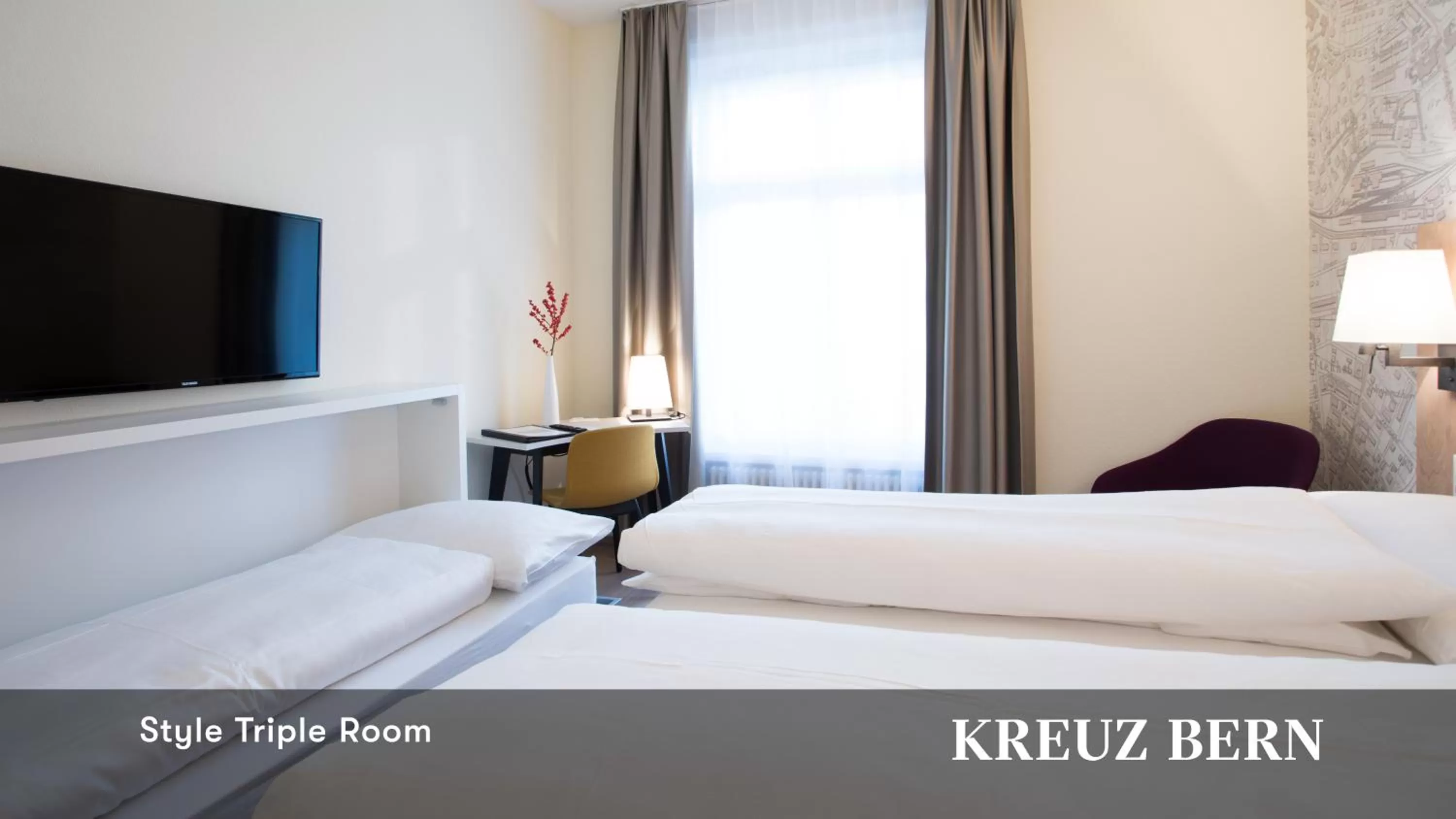 Photo of the whole room, Bed in Kreuz Bern Modern City Hotel