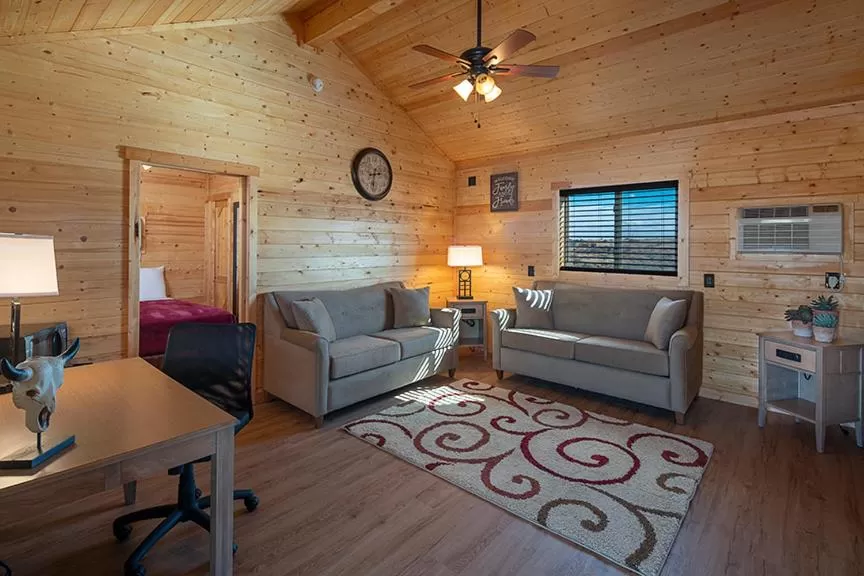 Living room in Cabins at Grand Canyon West