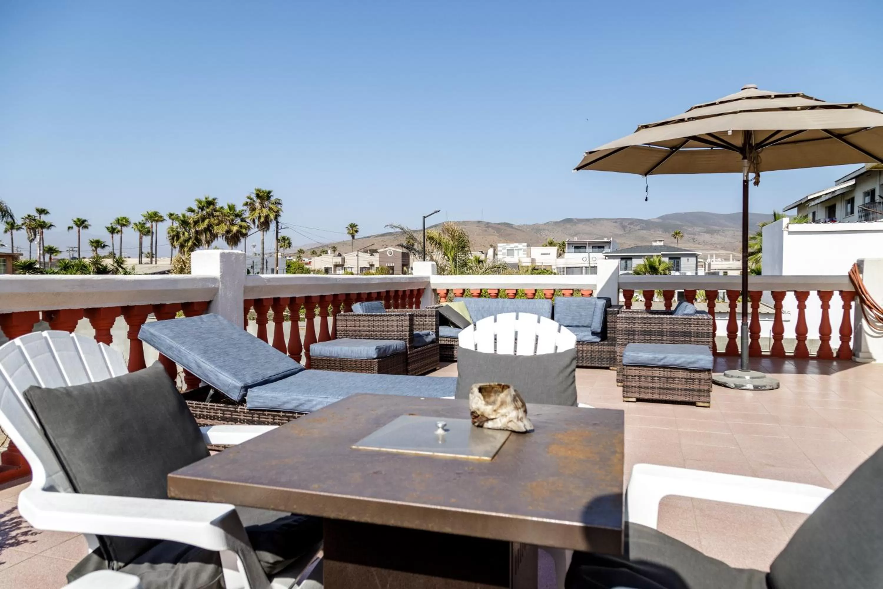 Patio in Playa Hermosa Inn at the beach