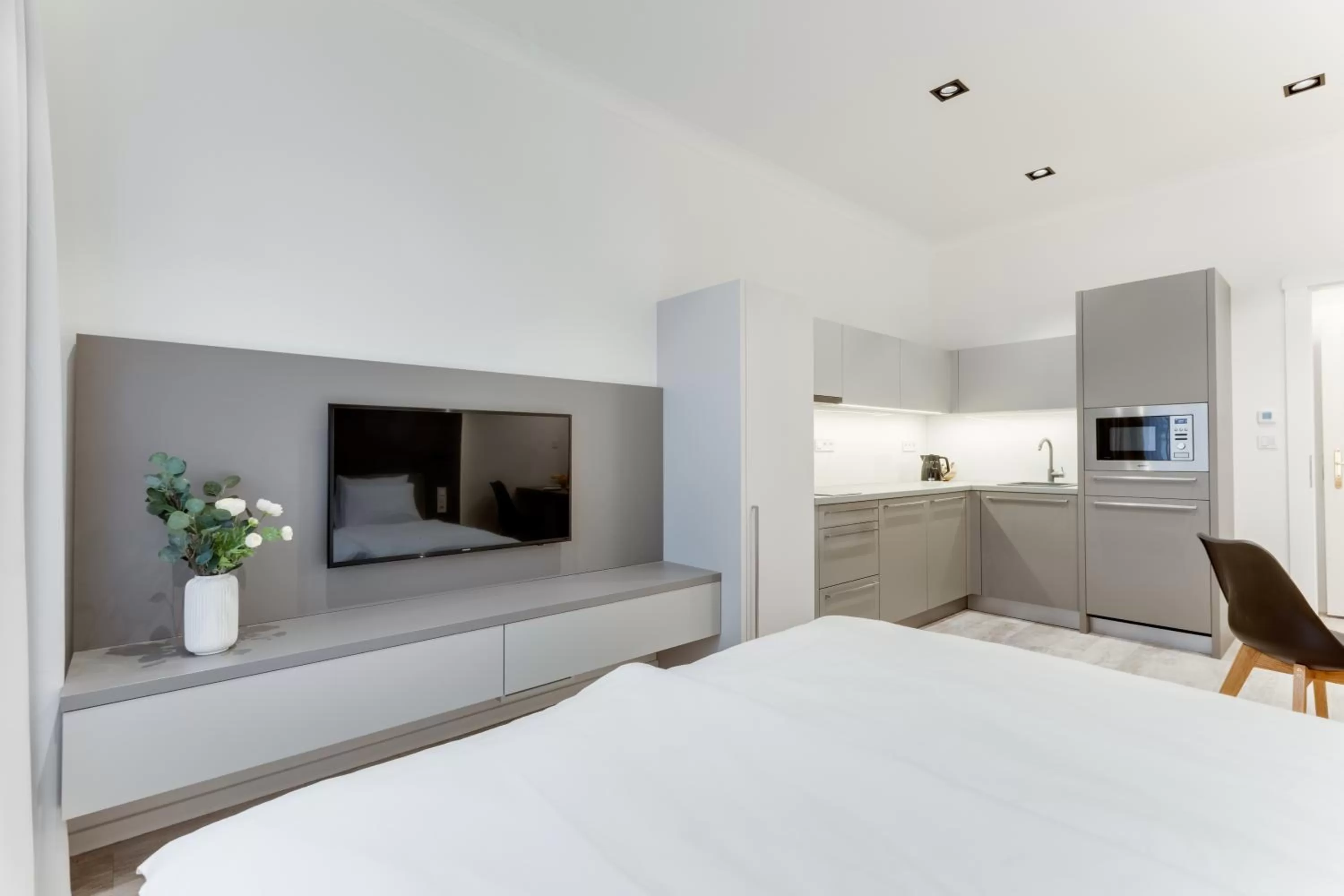 Bed in Lampi Aparthotel Prague