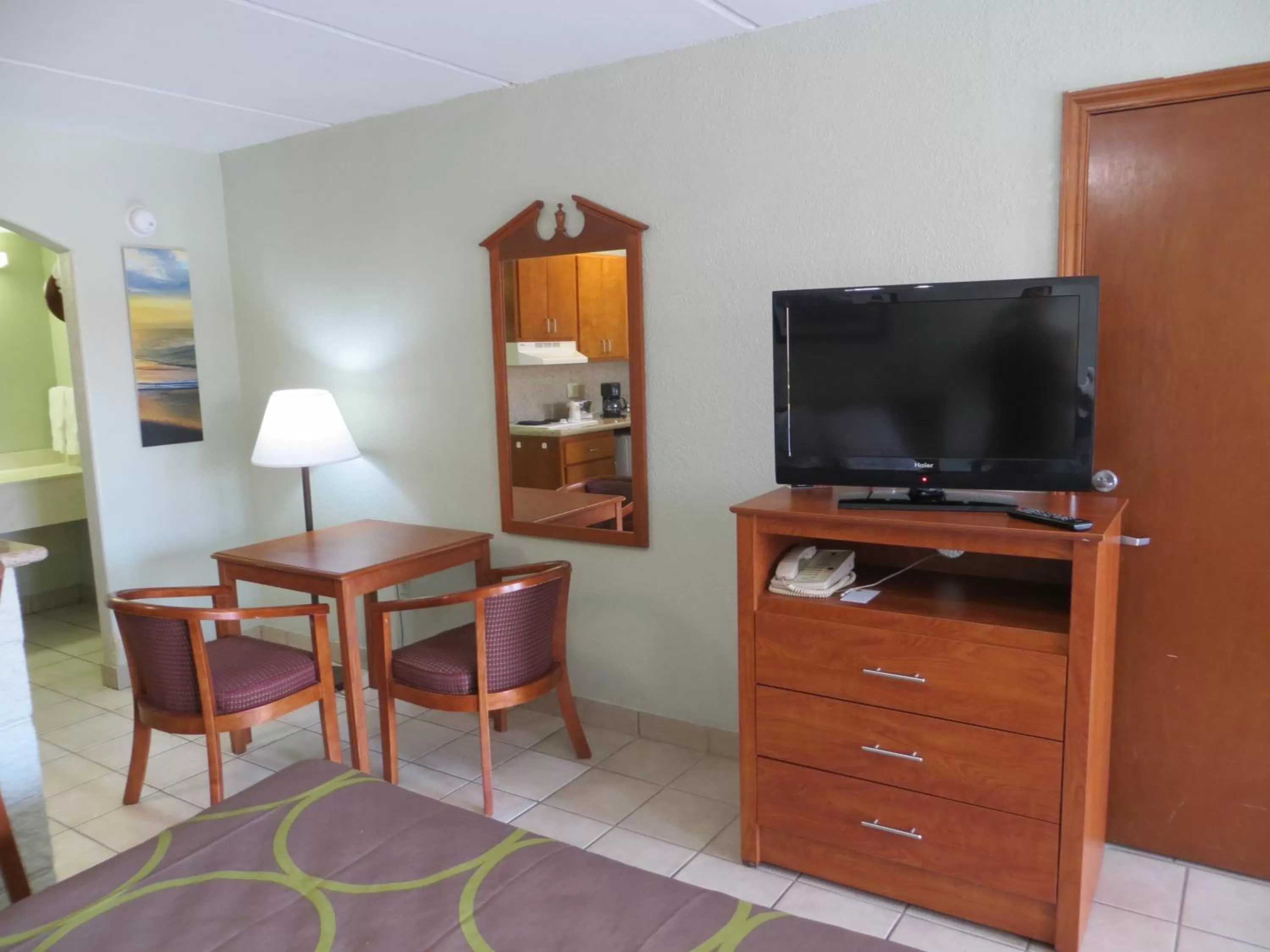 Seating area in Super 8 by Wyndham South Padre Island