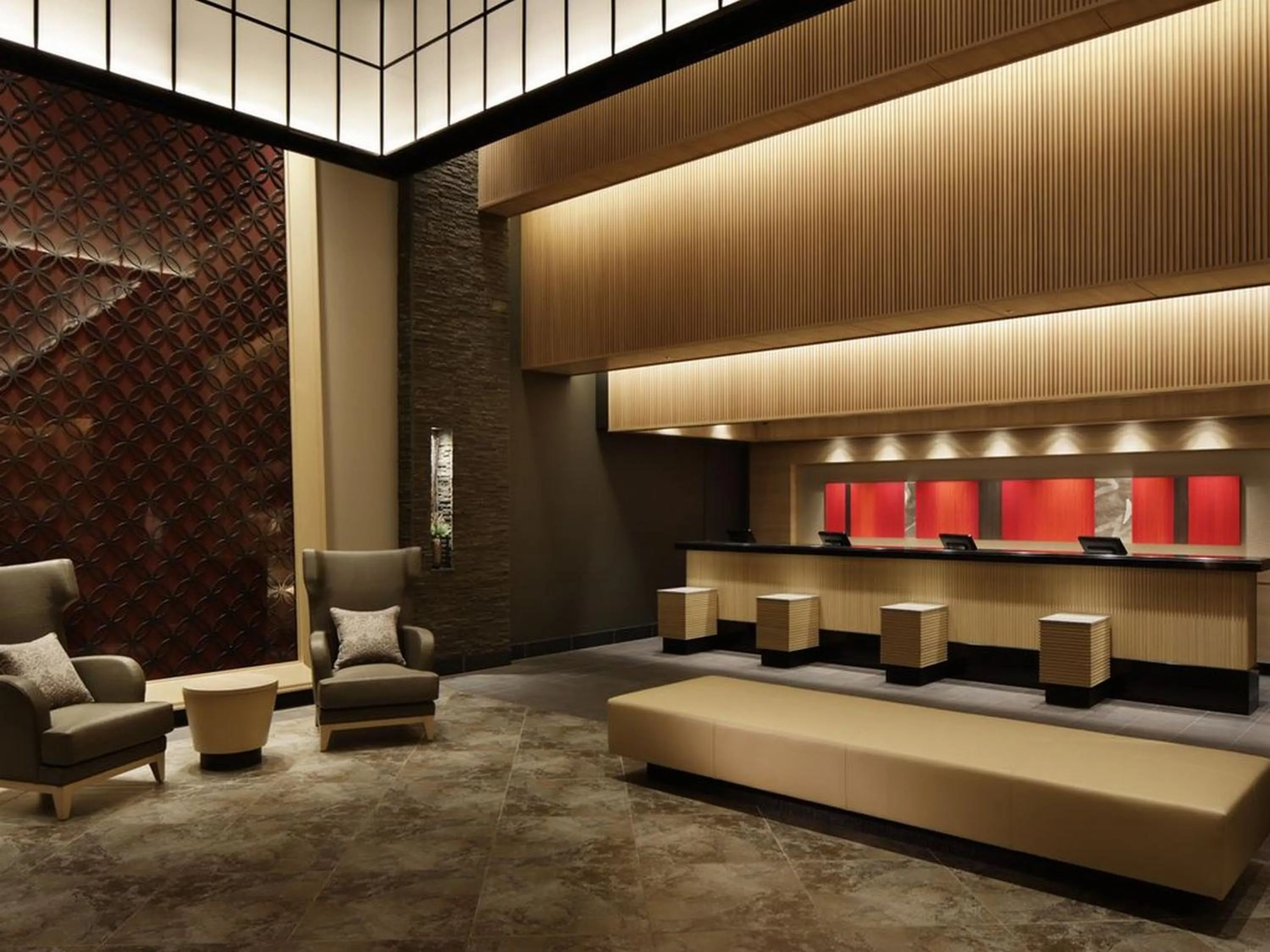 Lobby or reception in Kobe Minato Onsen Ren