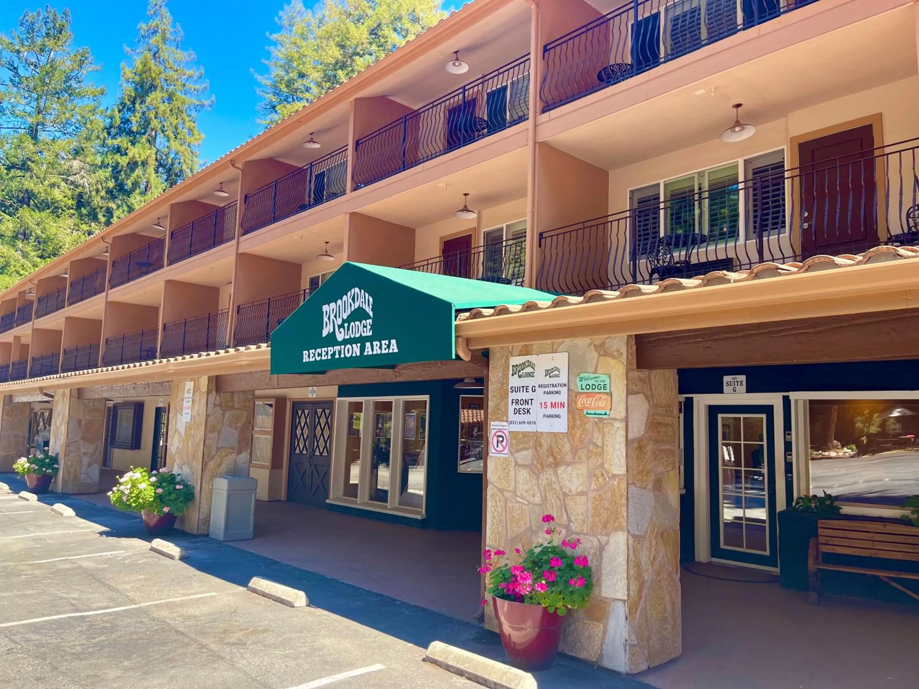 Facade/entrance in The Historic Brookdale Lodge, Santa Cruz Mountains