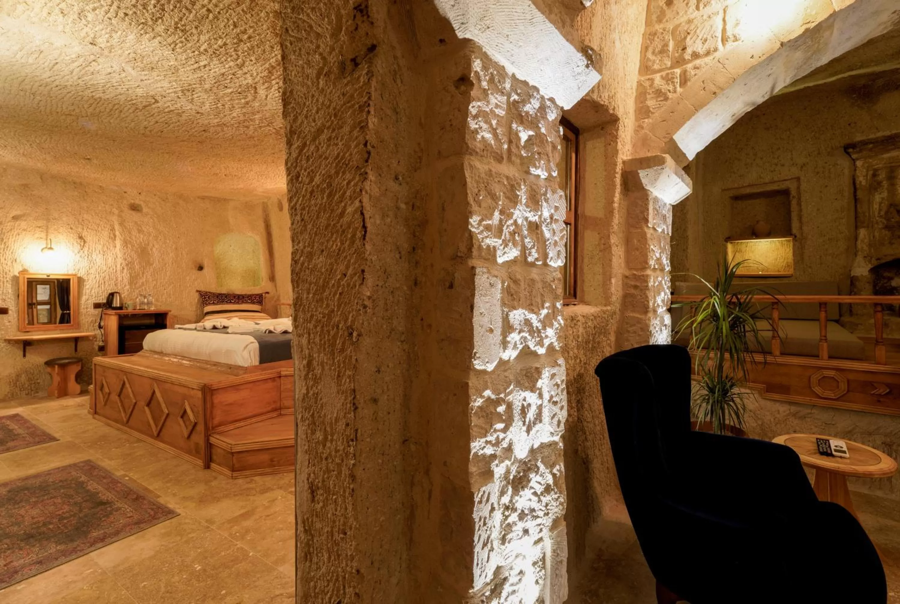 Living room, Bed in Göreme Escape Cave