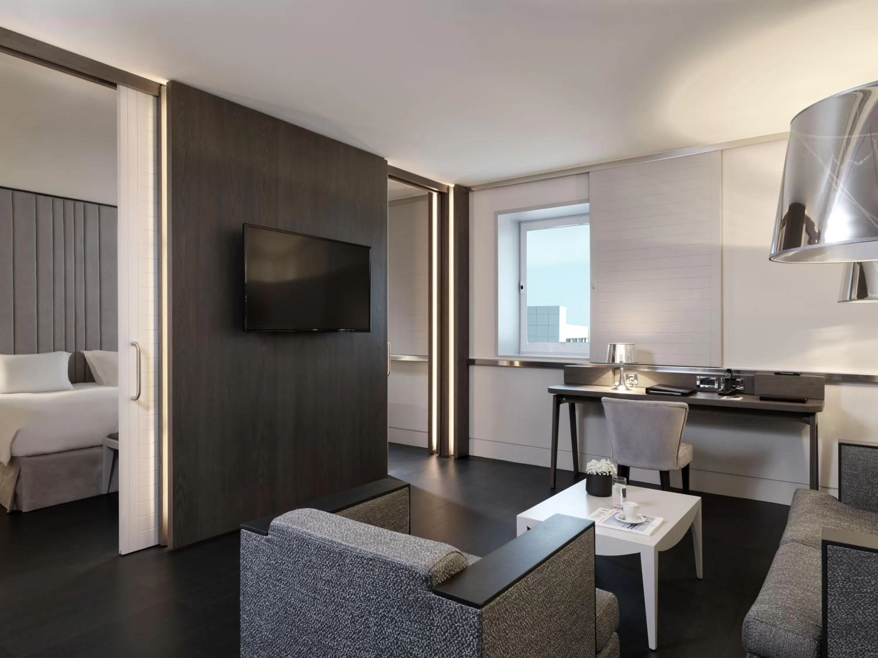 Living room, Bed in Sofitel Athens Airport