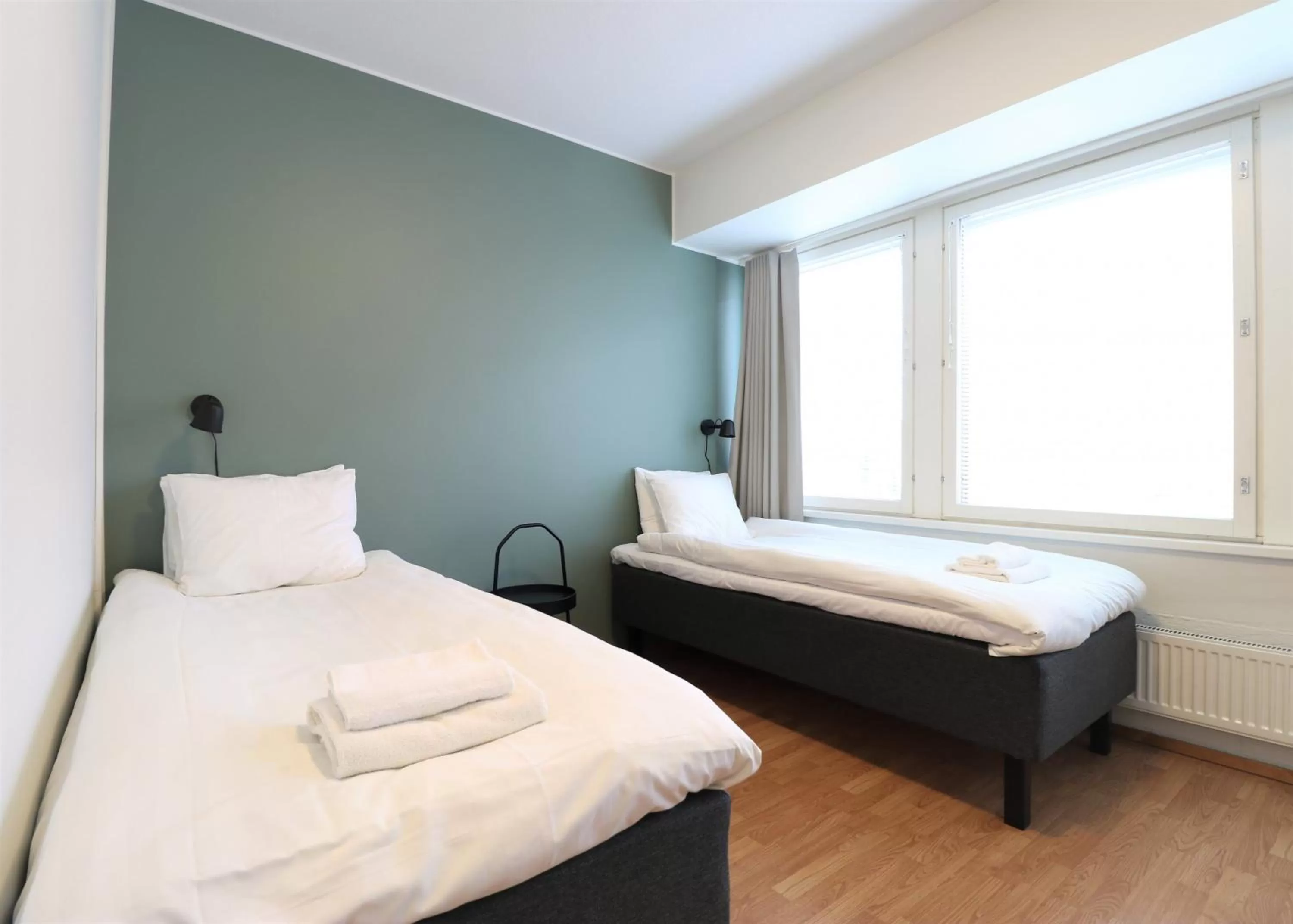 Photo of the whole room, Bed in Forenom Aparthotel Helsinki Herttoniemi