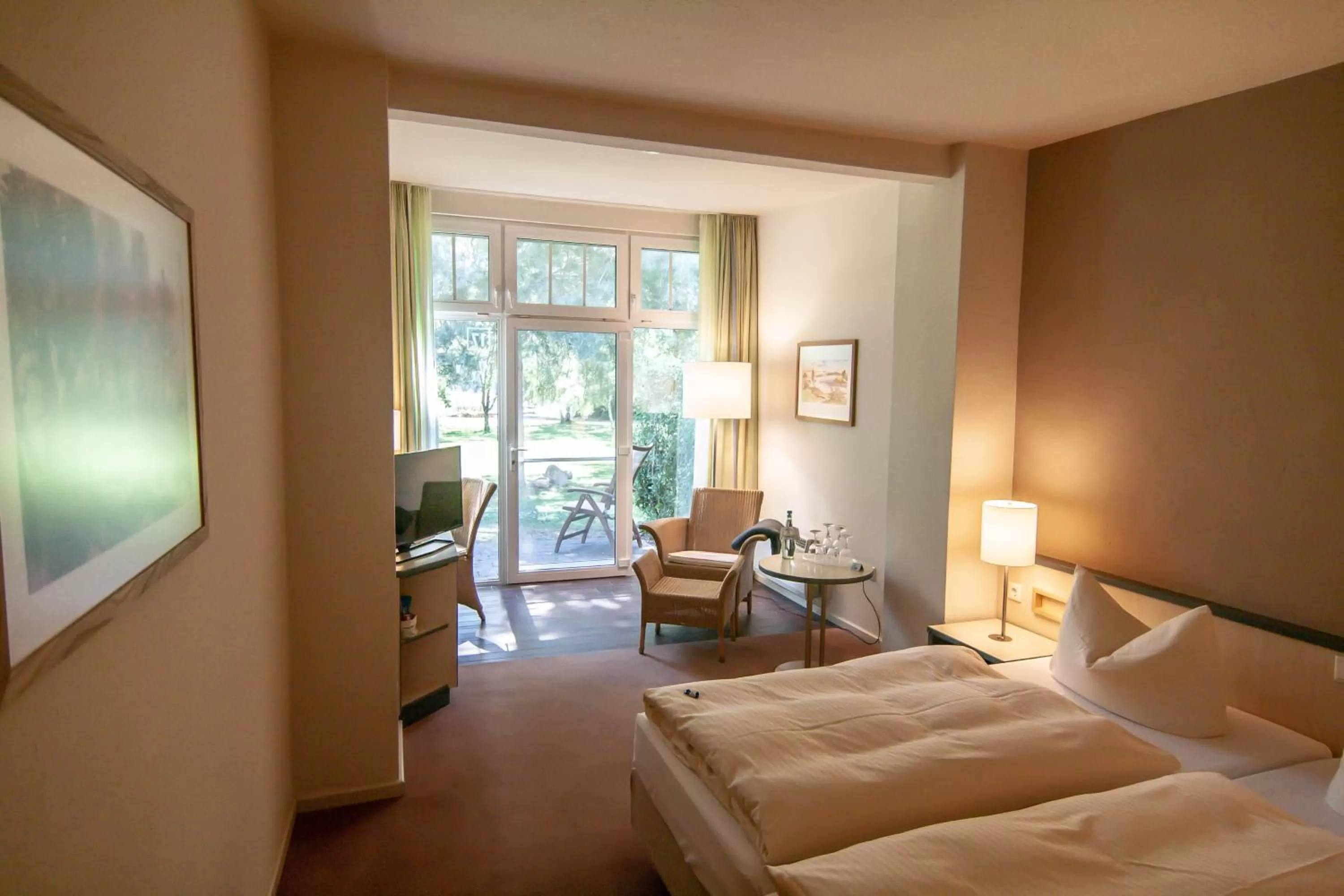 Garden view, Bed in Zum Rittmeister