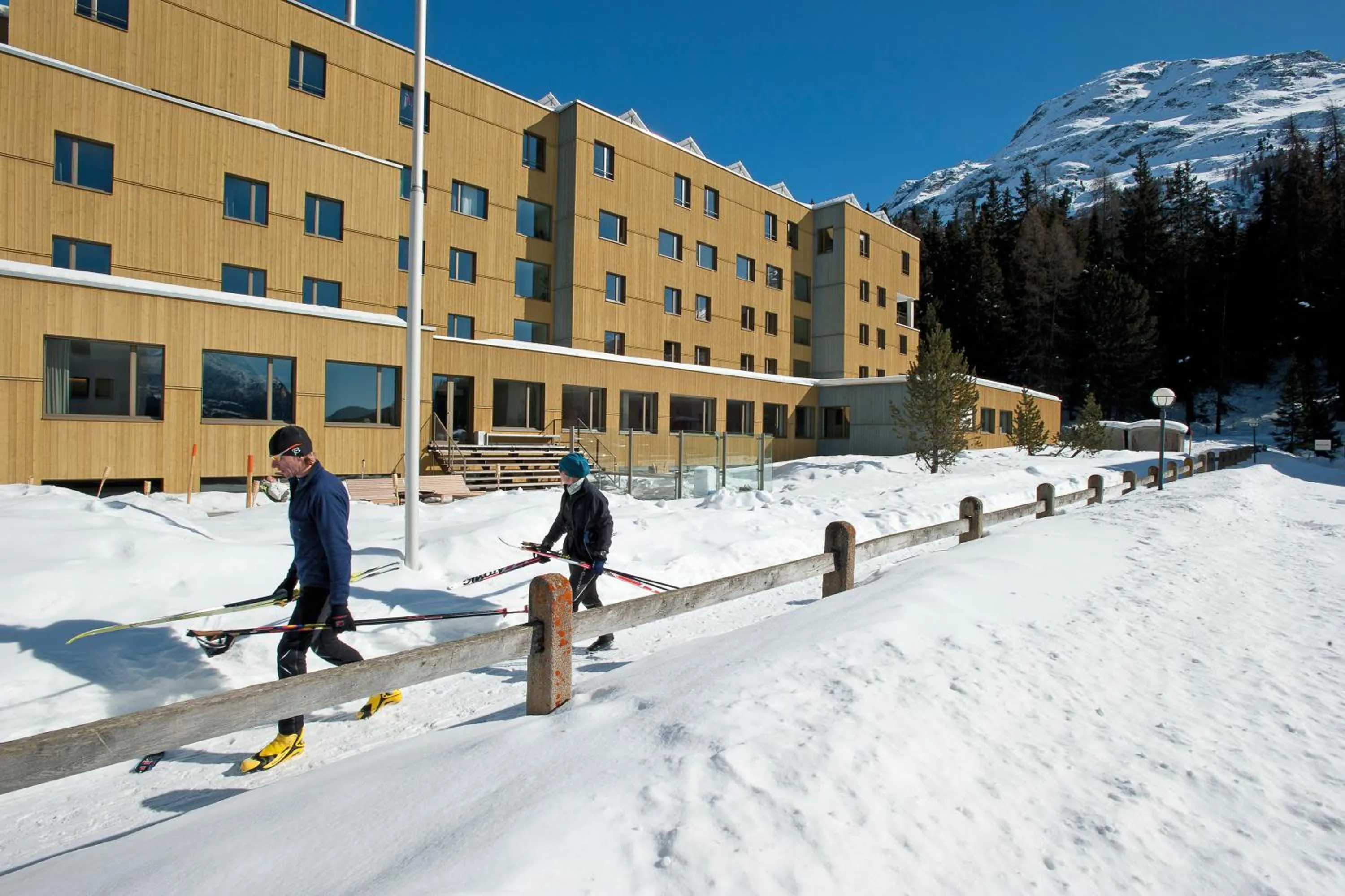 Facade/entrance in St. Moritz Youth Hostel