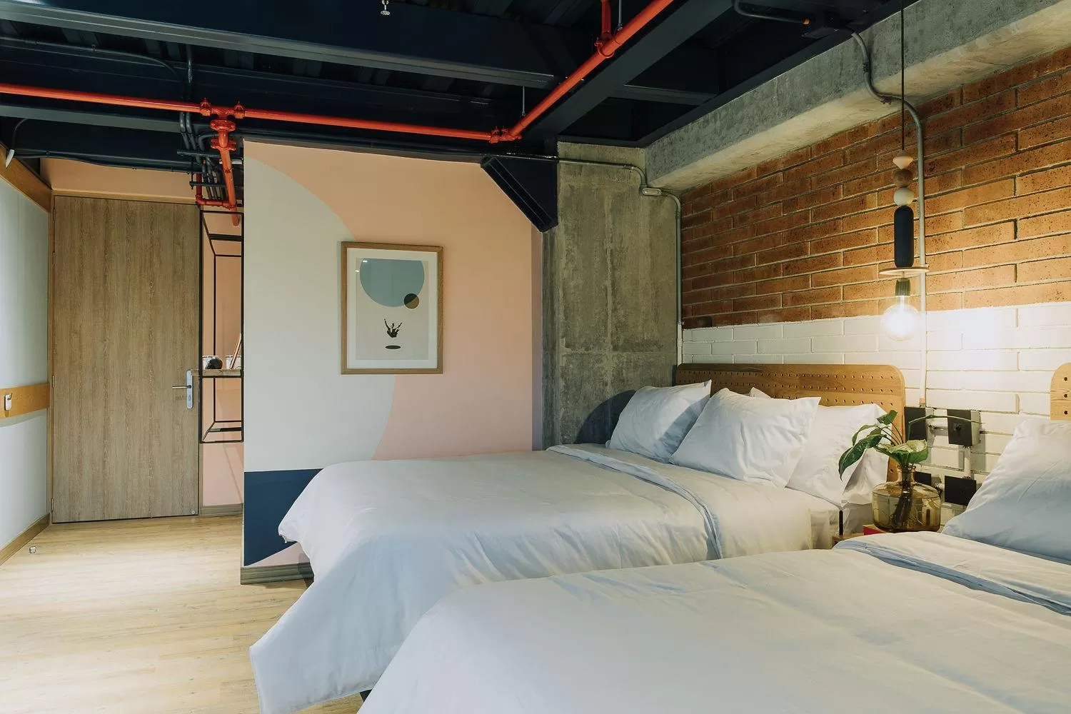 Bed in The Somos Beats Hotel & Rooftop