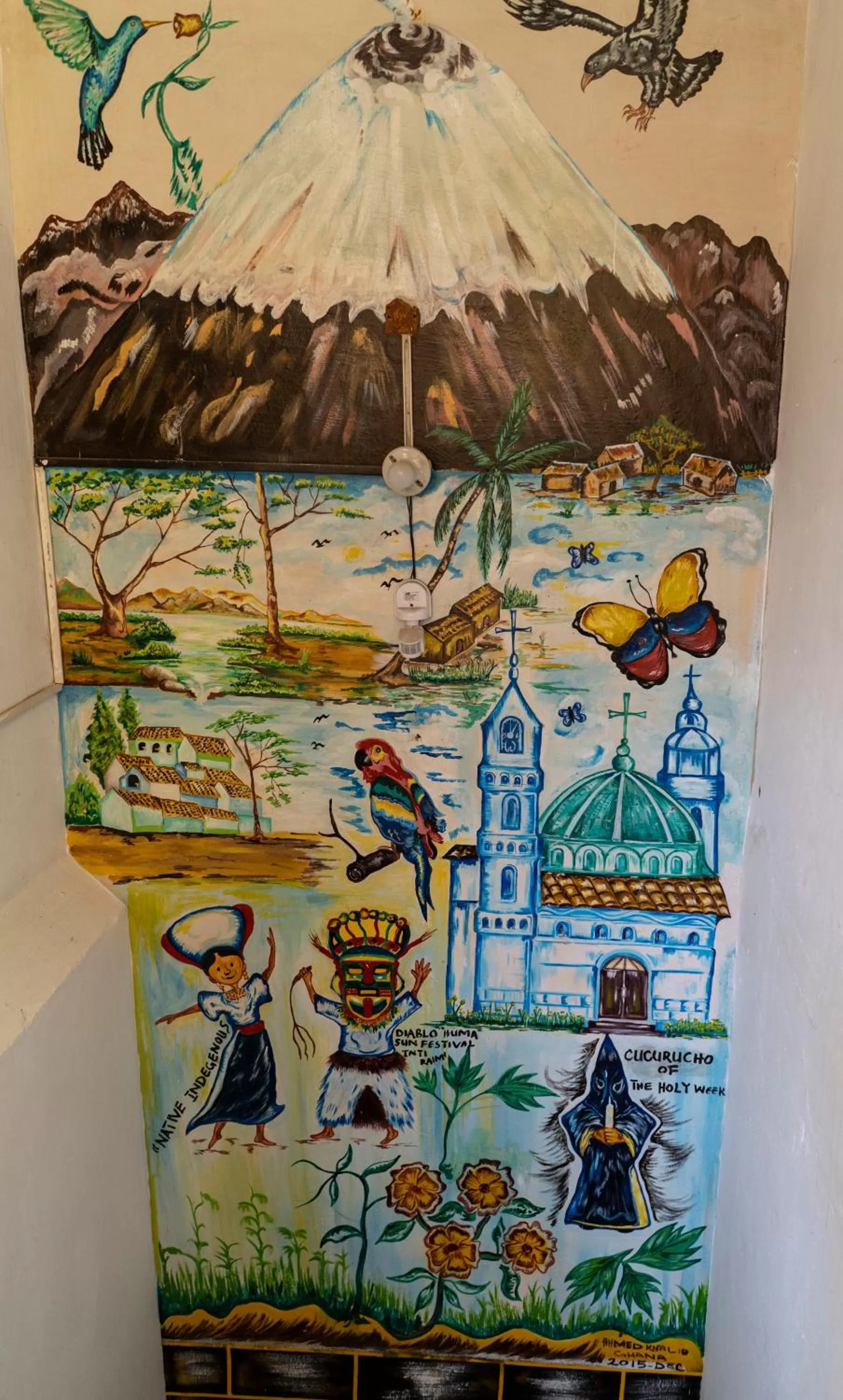 Decorative detail in Blue Door Housing Historic Quito